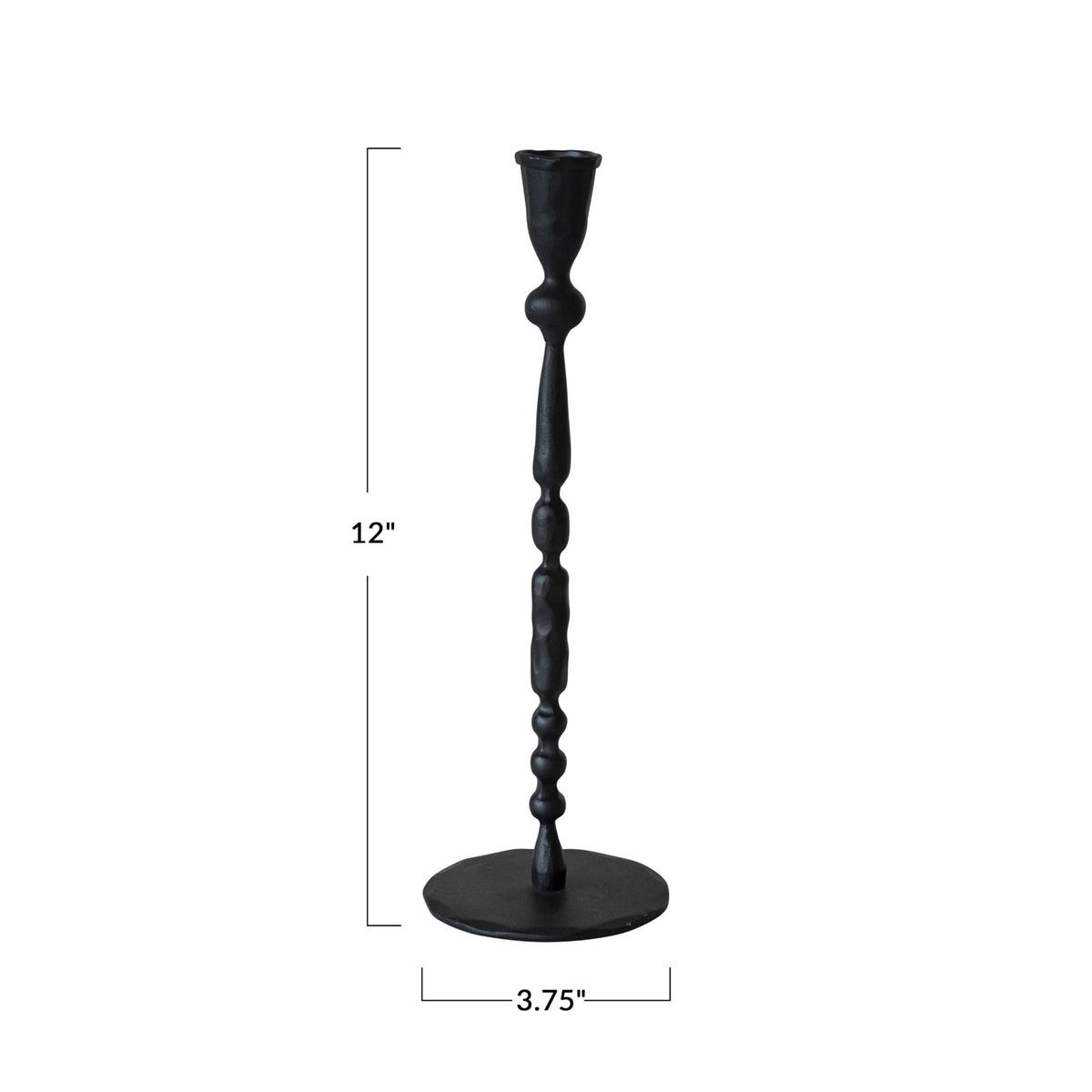 Creative Co-Op Decorative Hand-Forged Metal Taper Holder, Black