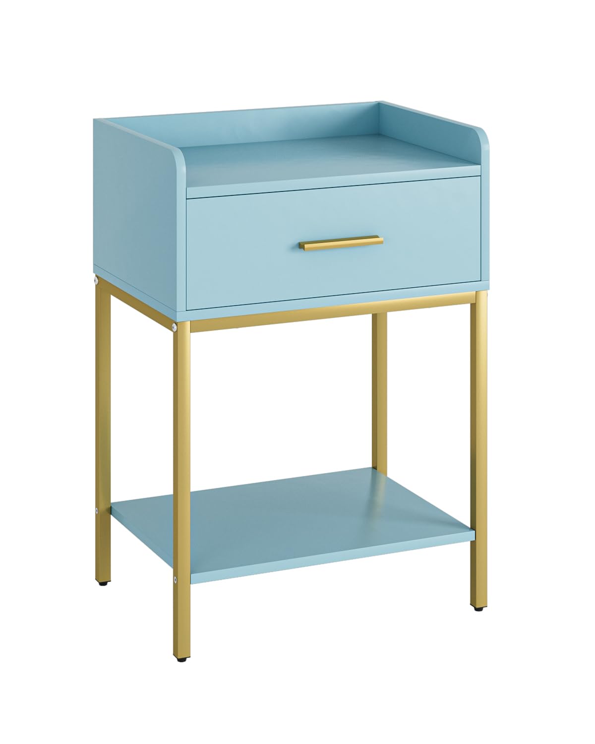 Apetaccat Nightstand,Modern Bedside Table Night Stand with Storage Drawer and Open Shelf,Small End Side Table for Bedroom,Living Room,Blue
