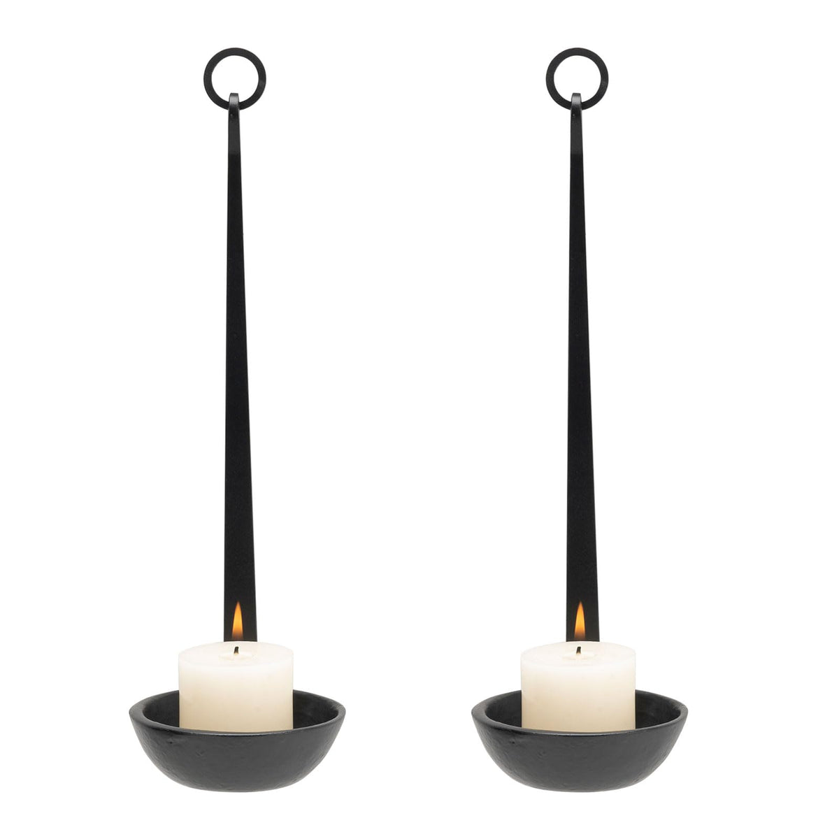Aimto Wall Sconce Candle Holder Metal Hanging Wall Decorations for Home,Living Room, Bathroom, Dining Room, Set of 2（Black