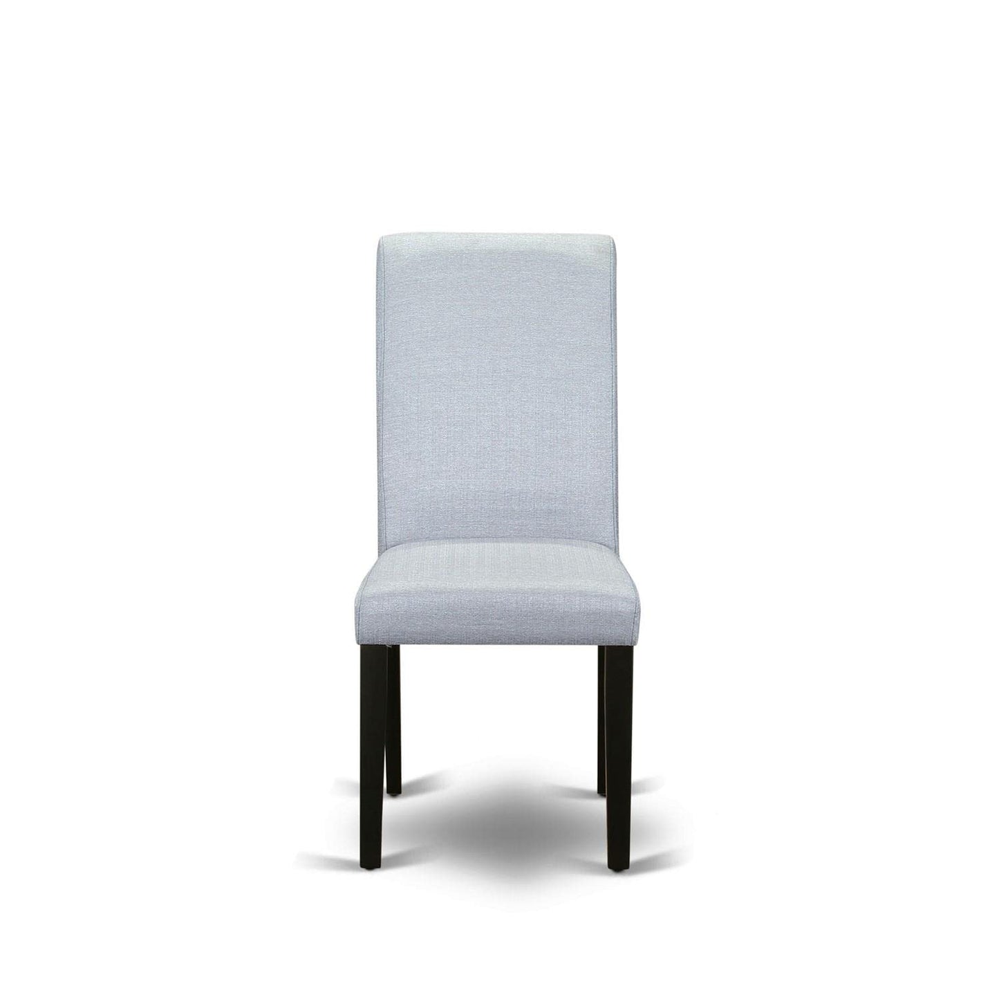 East West Furniture BAP1T05 Barry Parsons Dining Chairs - Grey Linen Fabric Padded Chairs, Set of 2, Black