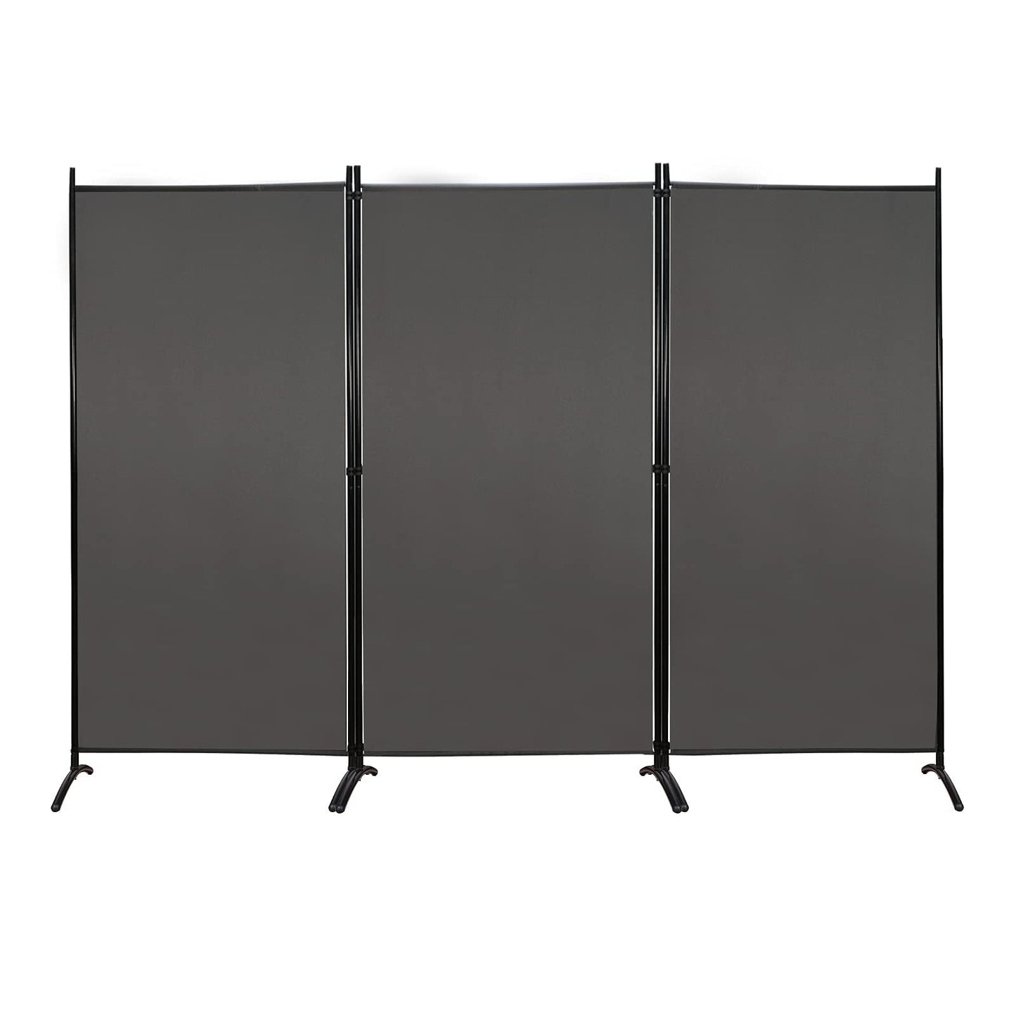 MAYOLIAH Partition Room Dividers 3 Panel Folding Privacy Screens 6 Ft Tall Portable Office Walls Dividers for Room Separator 102"x20"x71", Grey