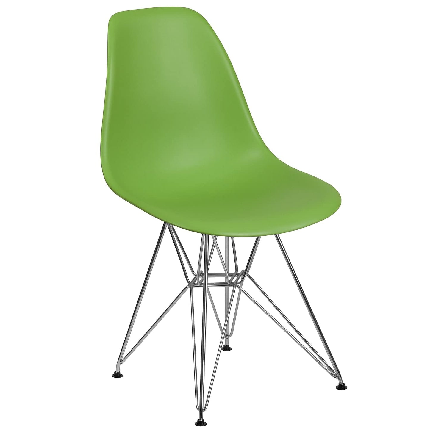 Flash Furniture Elon Series Moss Gray Plastic Chair with Chrome Base