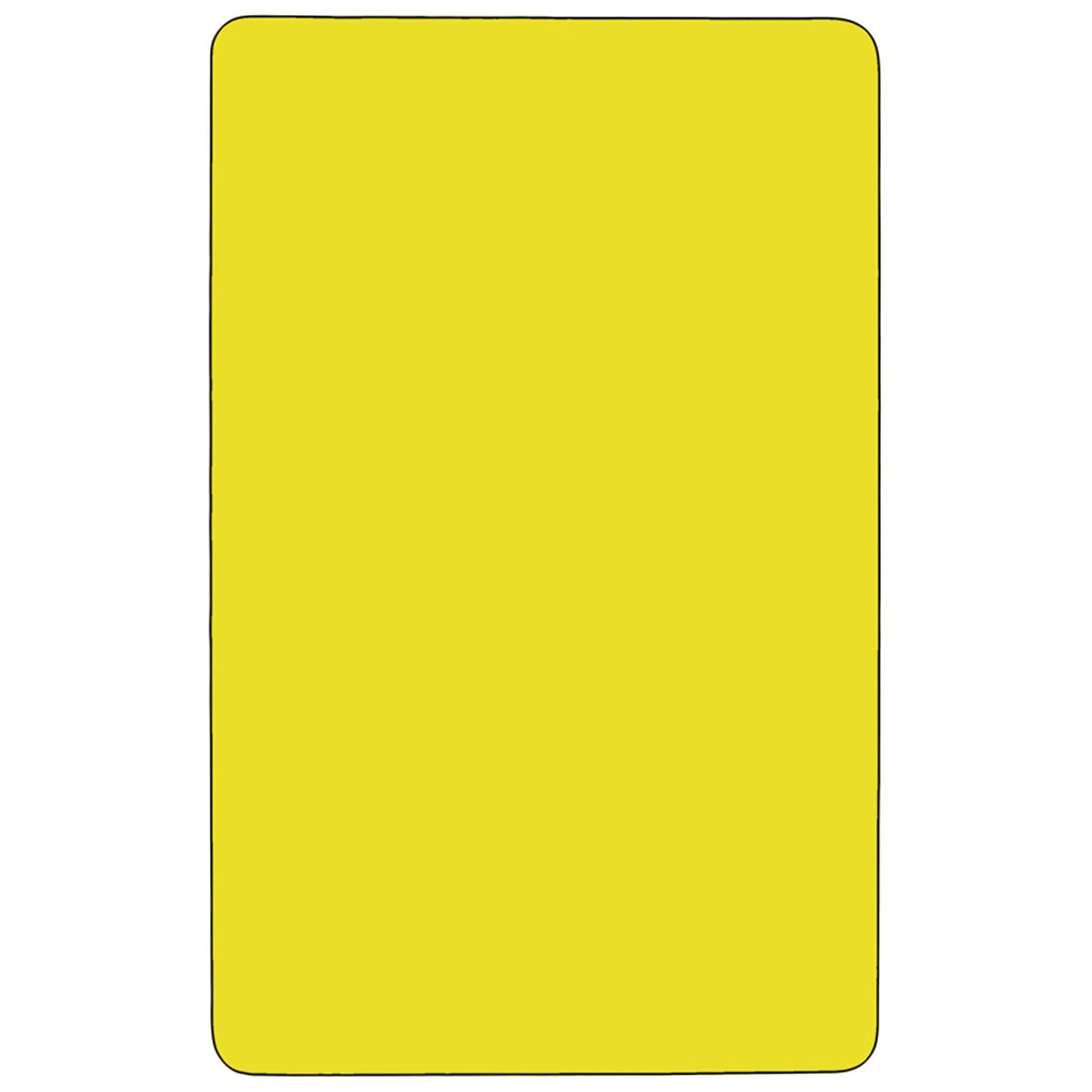 Flash Furniture Mobile 24''W x 48''L Rectangular Yellow HP Laminate Activity Table - Standard Height Adjustable Legs