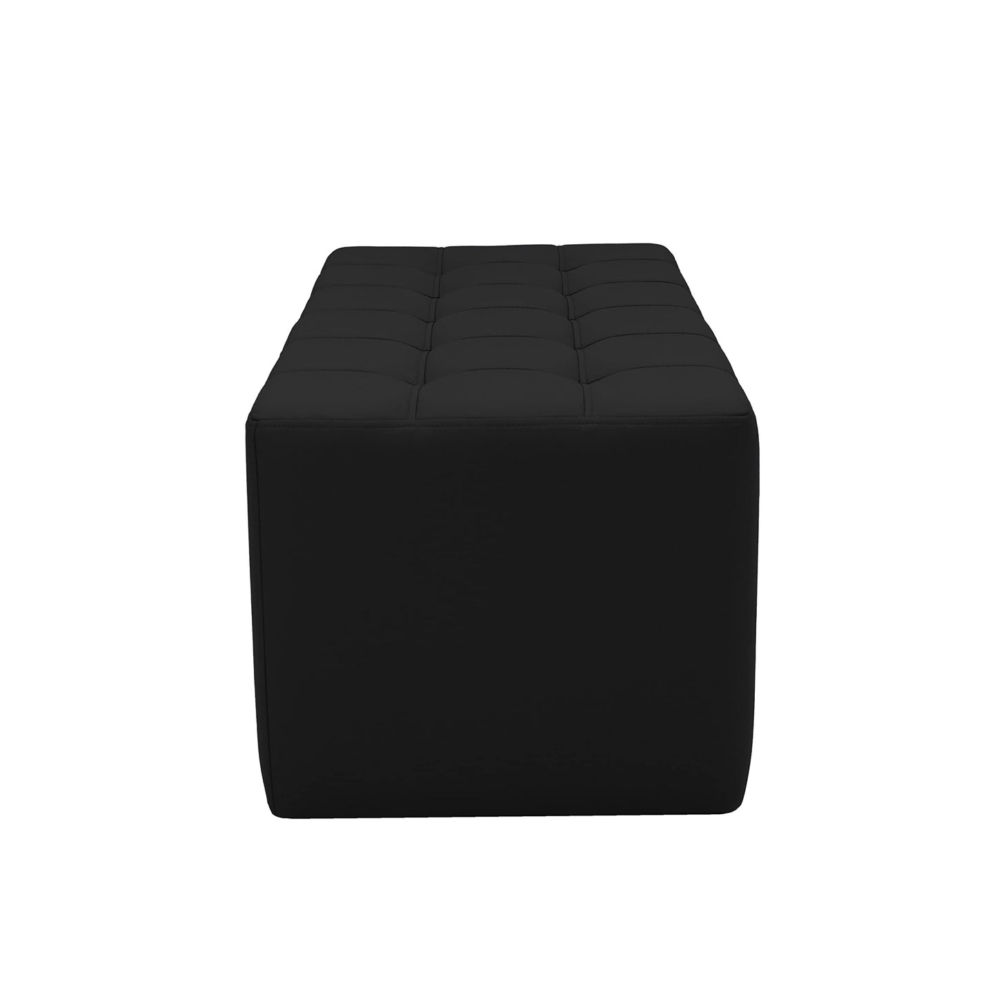 Factory Direct Partners Tufted Rectangle Accent Ottoman Bench Beautifully Upholstered Furniture for Modern Home, Office, Library or Waiting Area Seating, Footstool, Table Use - Black, 14046-BK