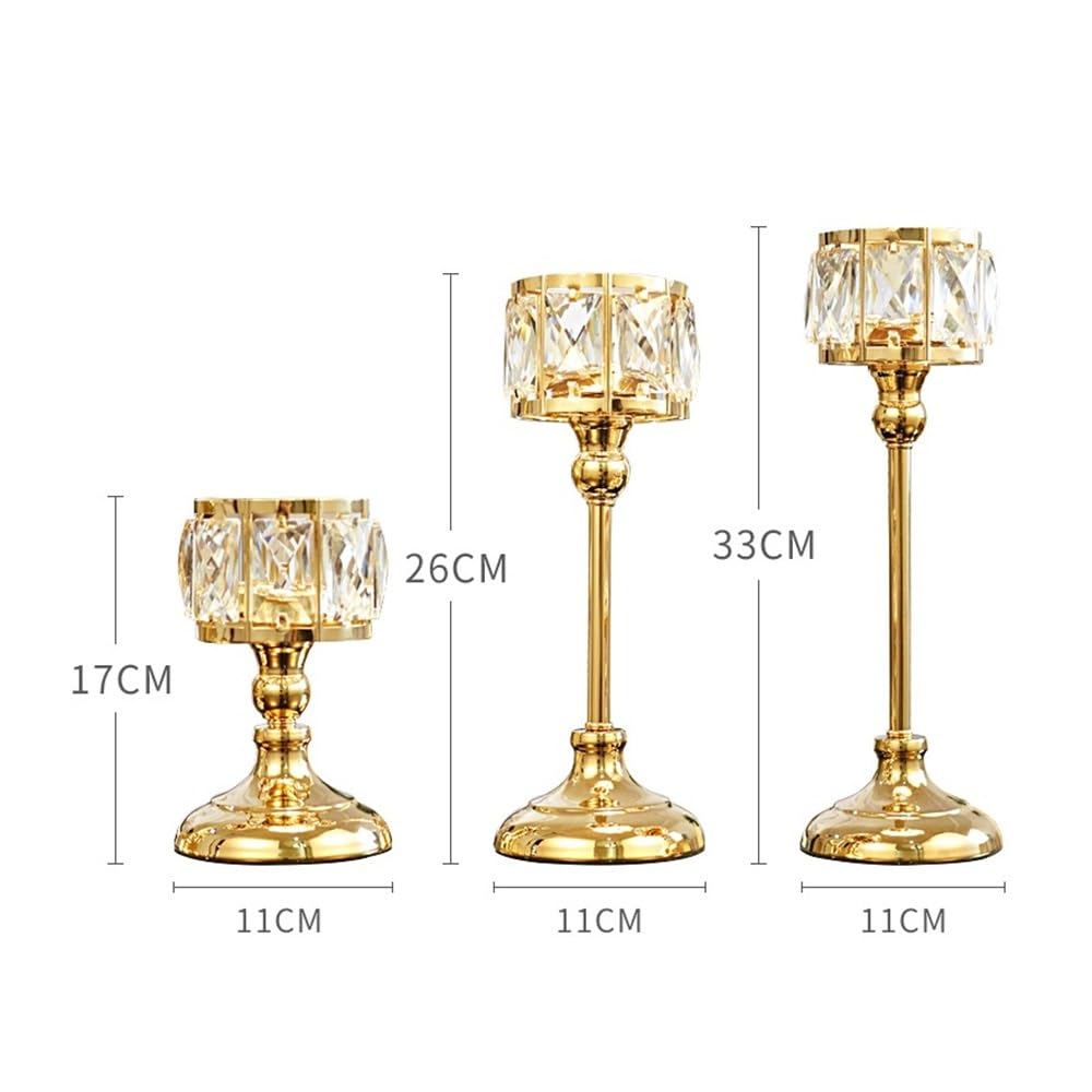 YUHUAWF Candle Holderss Simple Iron Glass Candlestick Modern Table Decoration Ornaments Candle Holder Gift Decorative Candlestick(Gold,Small)