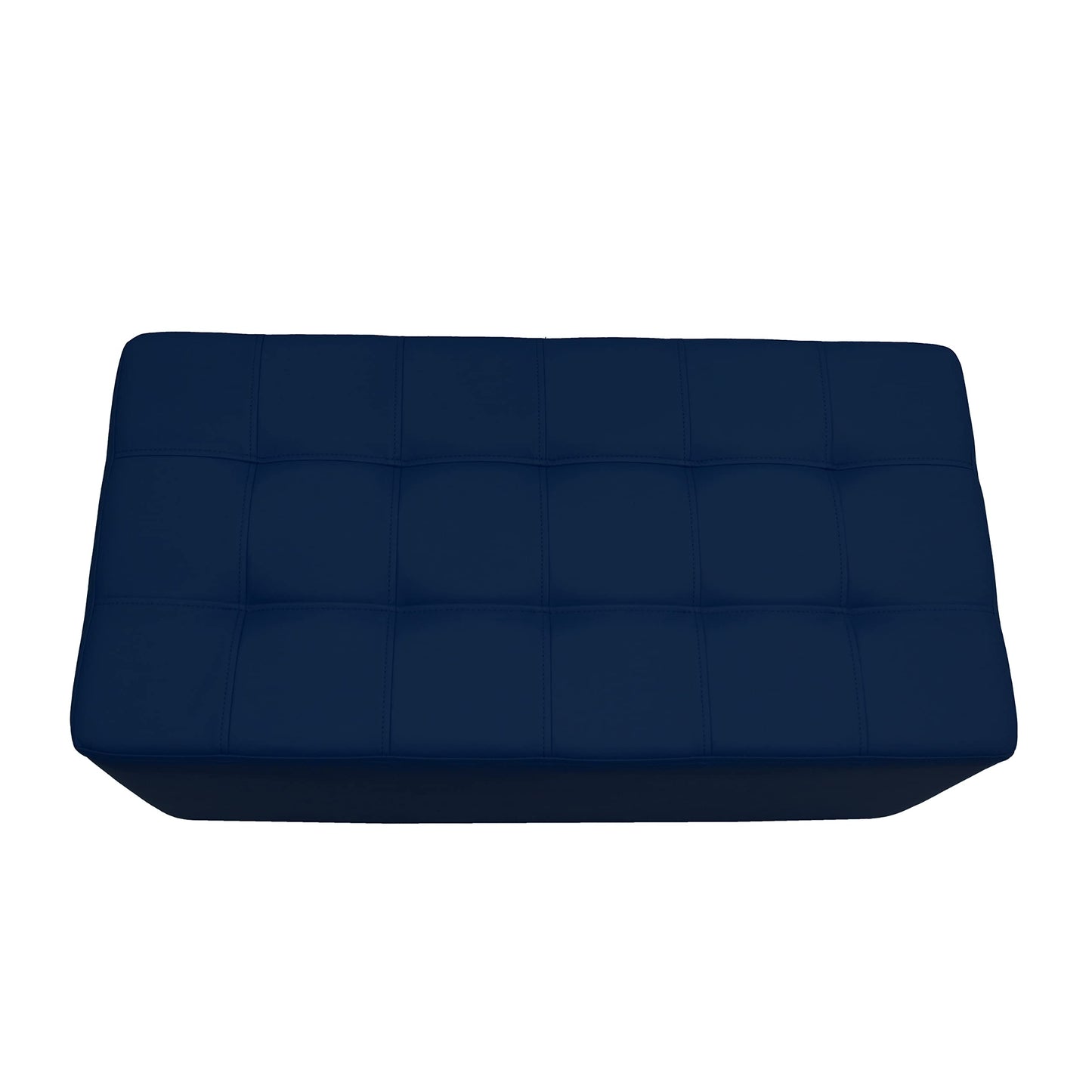 Factory Direct Partners Tufted Rectangle Accent Ottoman Bench Beautifully Upholstered Furniture for Modern Home, Office, Library or Waiting Area Seating, Footstool, Table Use - Navy, 14046-NV