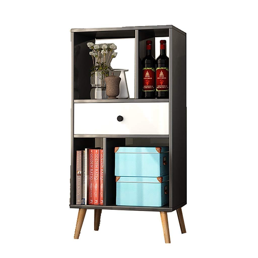 Wine Cabinets with Drawer Shelves Floor Standing Wooden 3 Layer Unit Small Wine Rack Wine Grape Storage Rack for Livingroom A