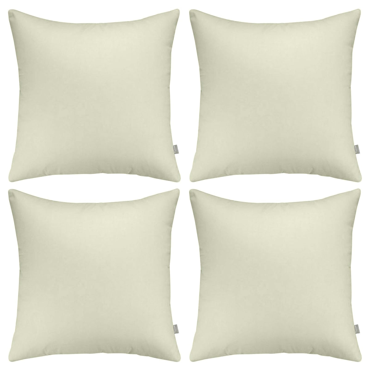 Thmyo 4-Pack 100% Cotton Comfortable Solid Decorative Throw Pillow Case Square Cushion Cover Pillowcase Sublimation Blank Pillow Covers DIY Throw Pillowcase for Sofa(18x18inch/45x45cm,Beige)