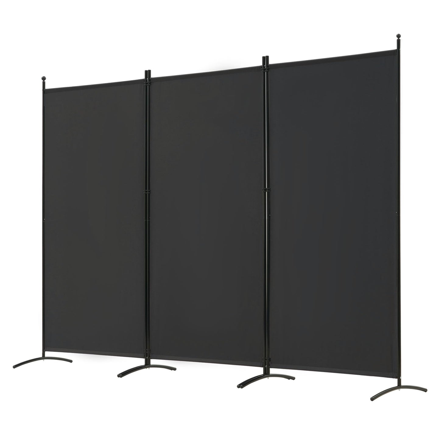 Spurgehom 3 Panel Room Divider Folding Partition Privacy Screens, Freestanding Fabric Room Panel Portable Room Partition Wall Dividers for Home Office Restaurant, 102" W X 71" H (Black)