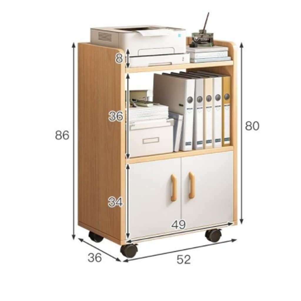 NRFJFOP Shelf Placement Cabinet Floor Office Filing Wooden Movable Computer Desk Side Low