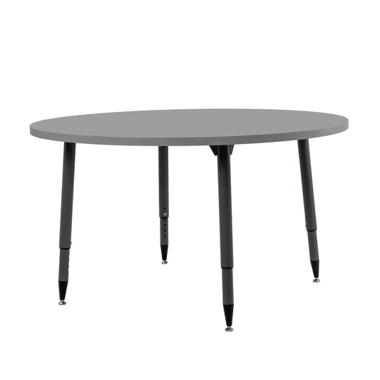 Adapte Commercial Classroom Activity Table - 48" Round, ADA Compliant Tapered Legs with Glides & Casters, Adjustable Height 22-34" Wheelchair Accessible, School & Office Furniture