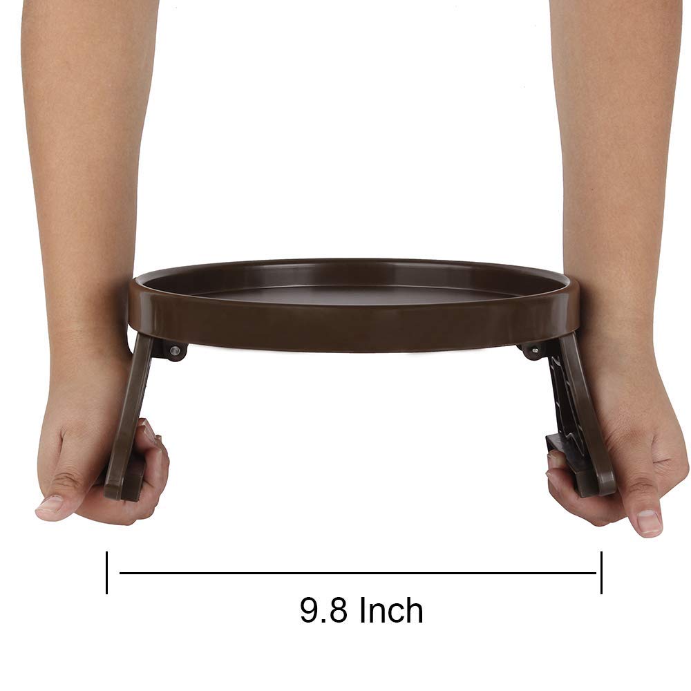 NDL Sofa Armrest Clip Table – No-Slip Couch Tray for Drinks, Snacks, Remote, Gamepads, Adjustable Armchair Table for Living Room, Bedroom, Dorm – Fits Most Armrests