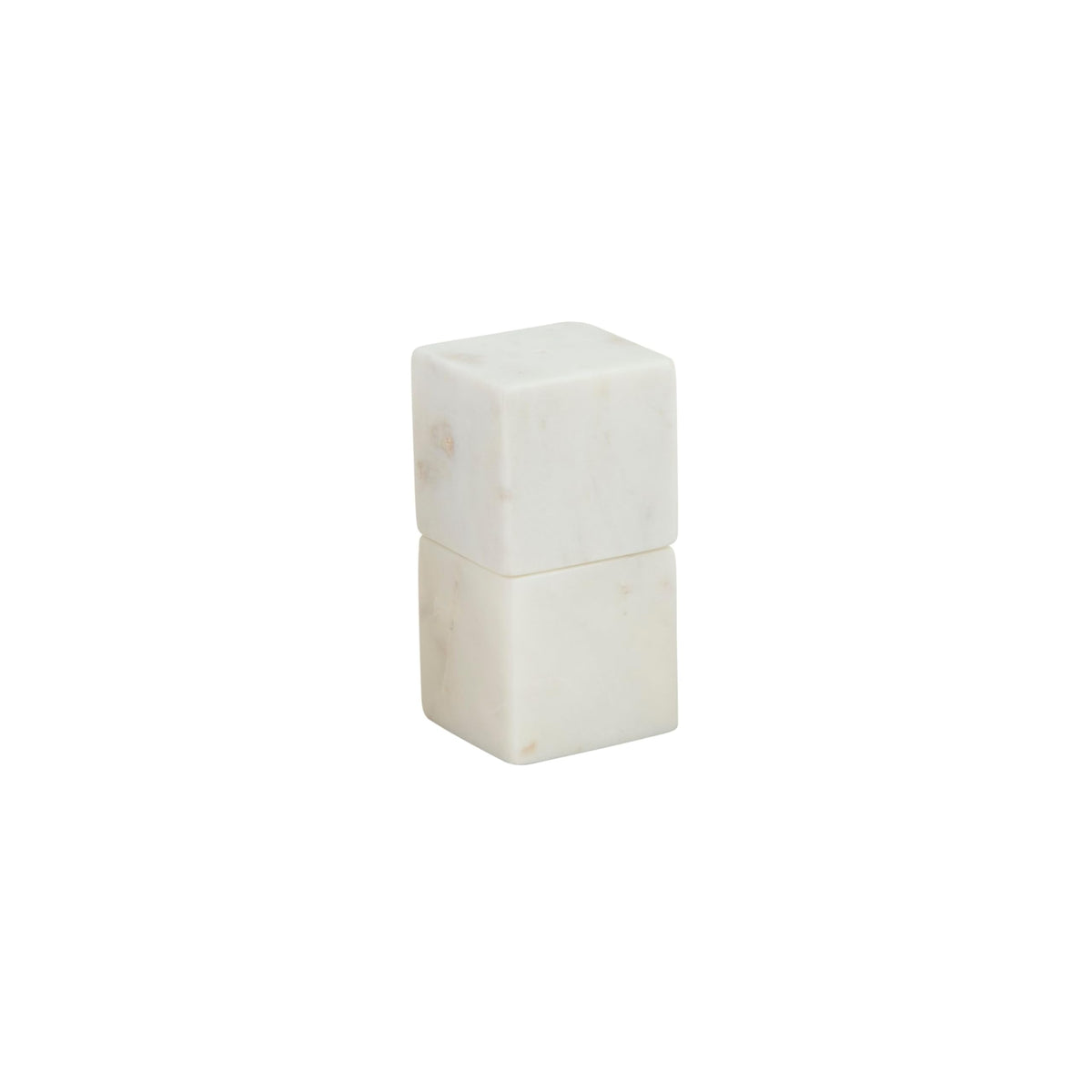 Mud Pie White Marble Cube Salt Pepper; 2" x 2"