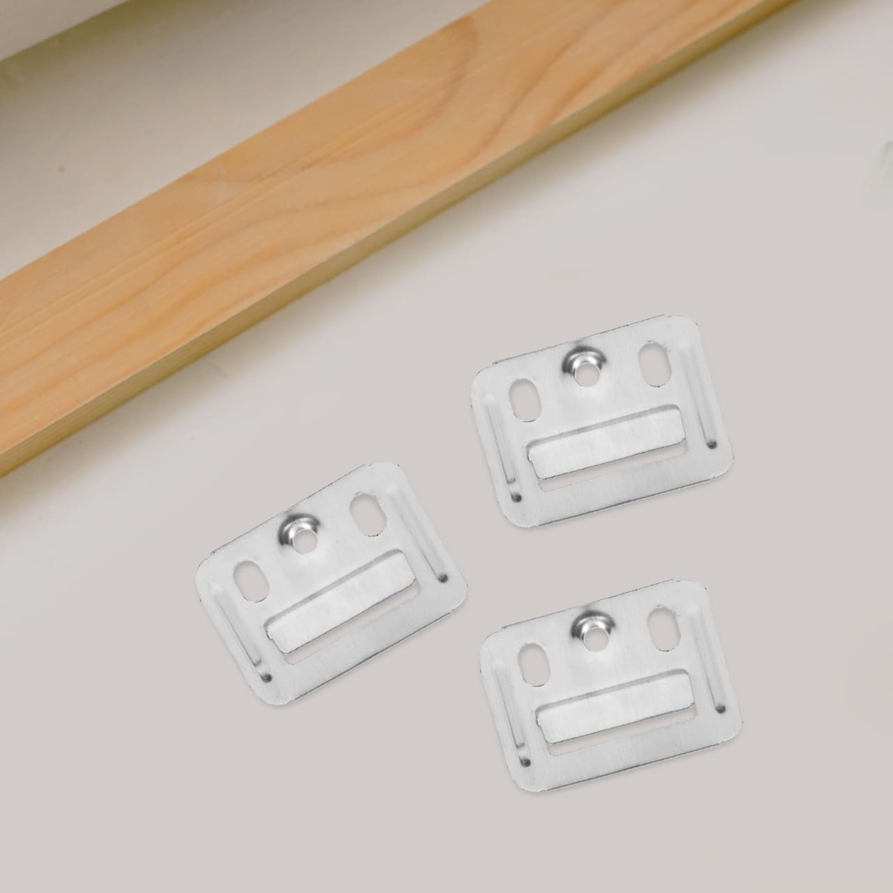 KONTONTY Stainless Steel Wall Panel Buckle Furniture Clamp for Integrated Wall Panel Connector Fixing Piece Countersunk Screw Head 1.69 X 1.25 X 0.15 in Buckles