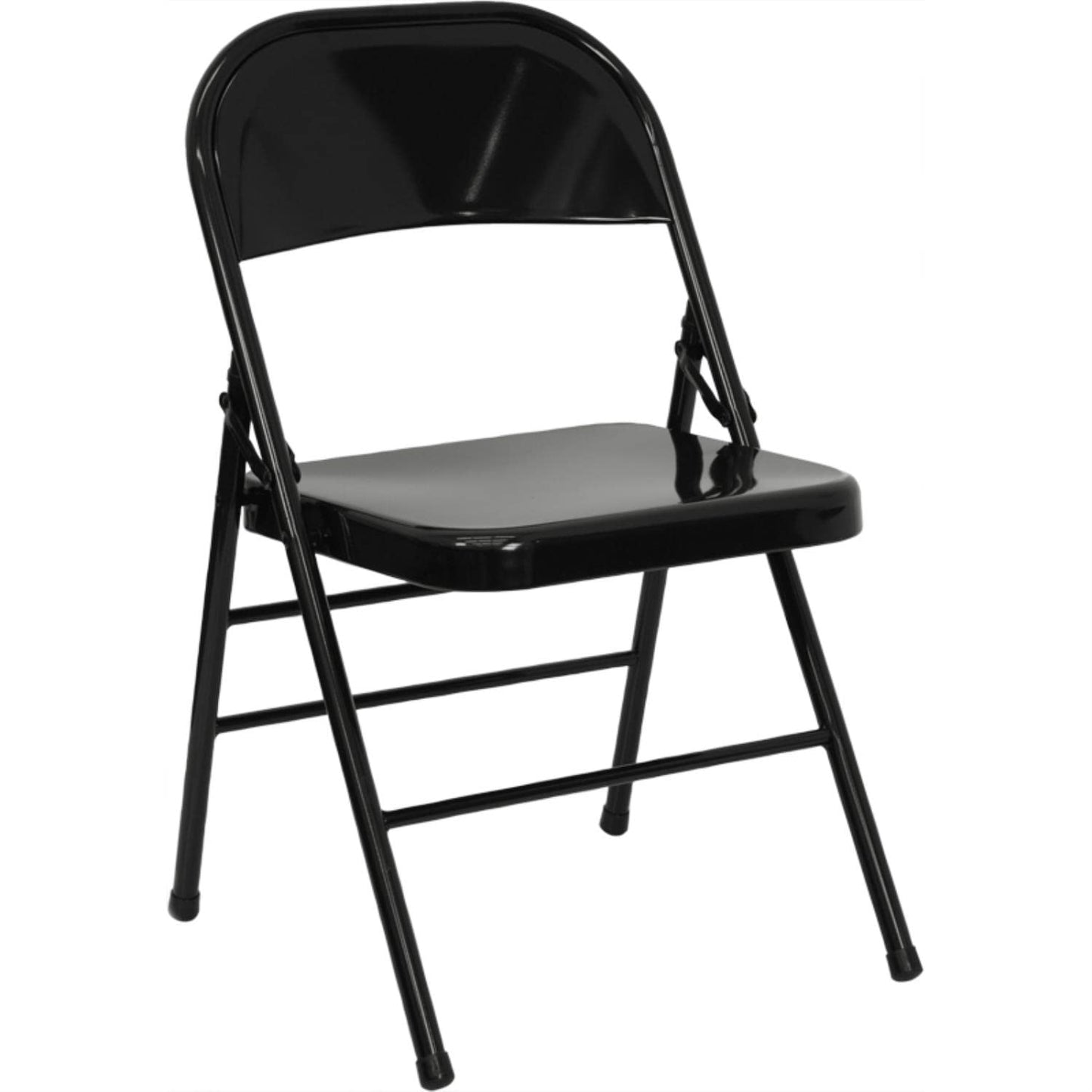 Flash Furniture 2 Pack HERCULES Series Triple Braced & Double Hinged Black Metal Folding Chair