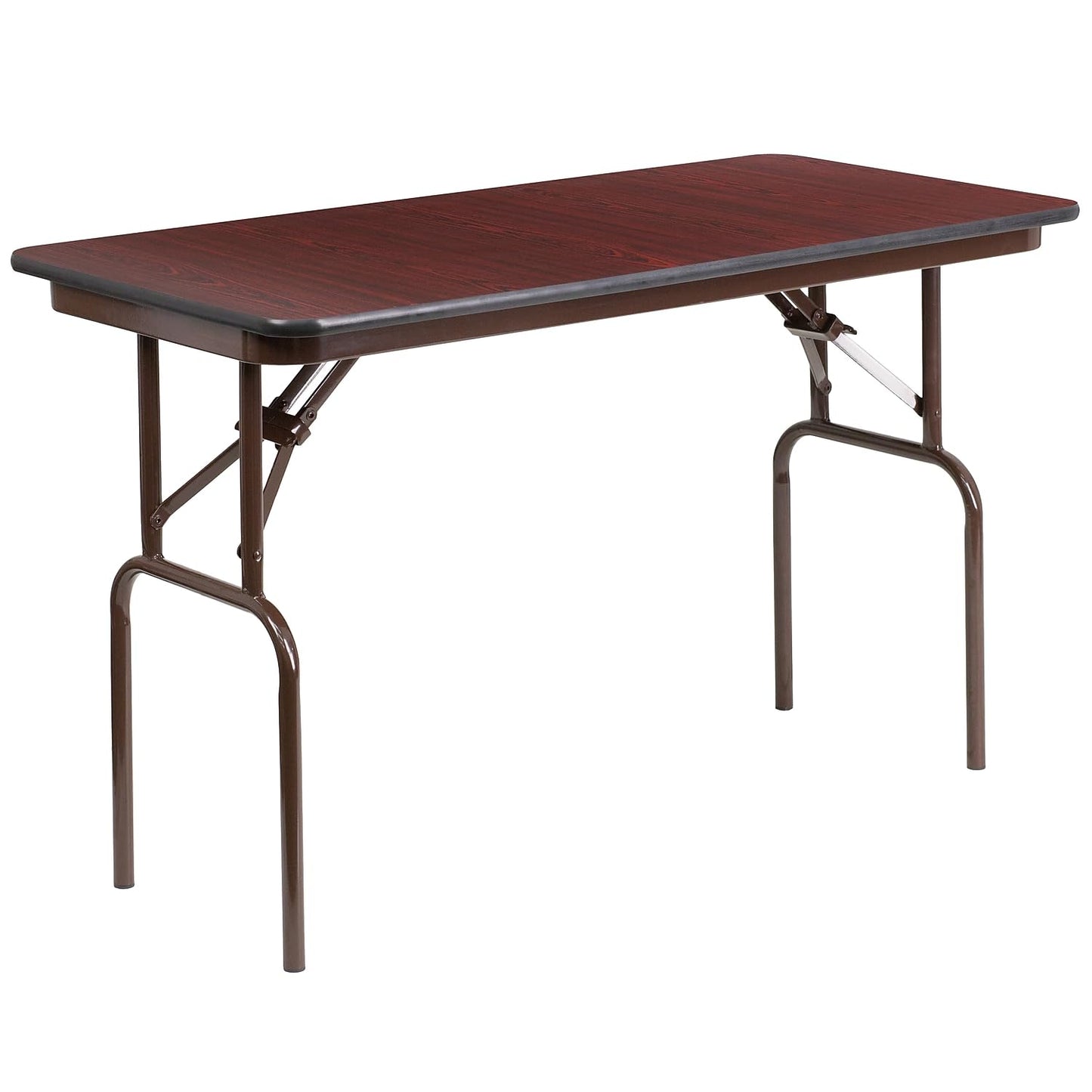 Flash Furniture Frankie Commercial Grade 4-Foot Mahogany Melamine Laminate Folding Banquet Table