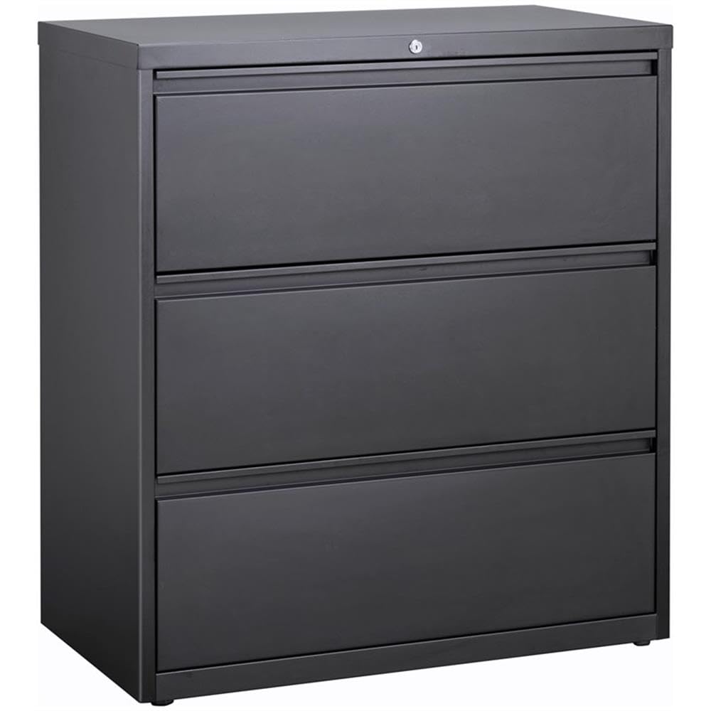 Hirsh 36" W 3 Drawer Lateral File Cabinet, Charcoal, A4/Legal/Letter 17636-1 Each