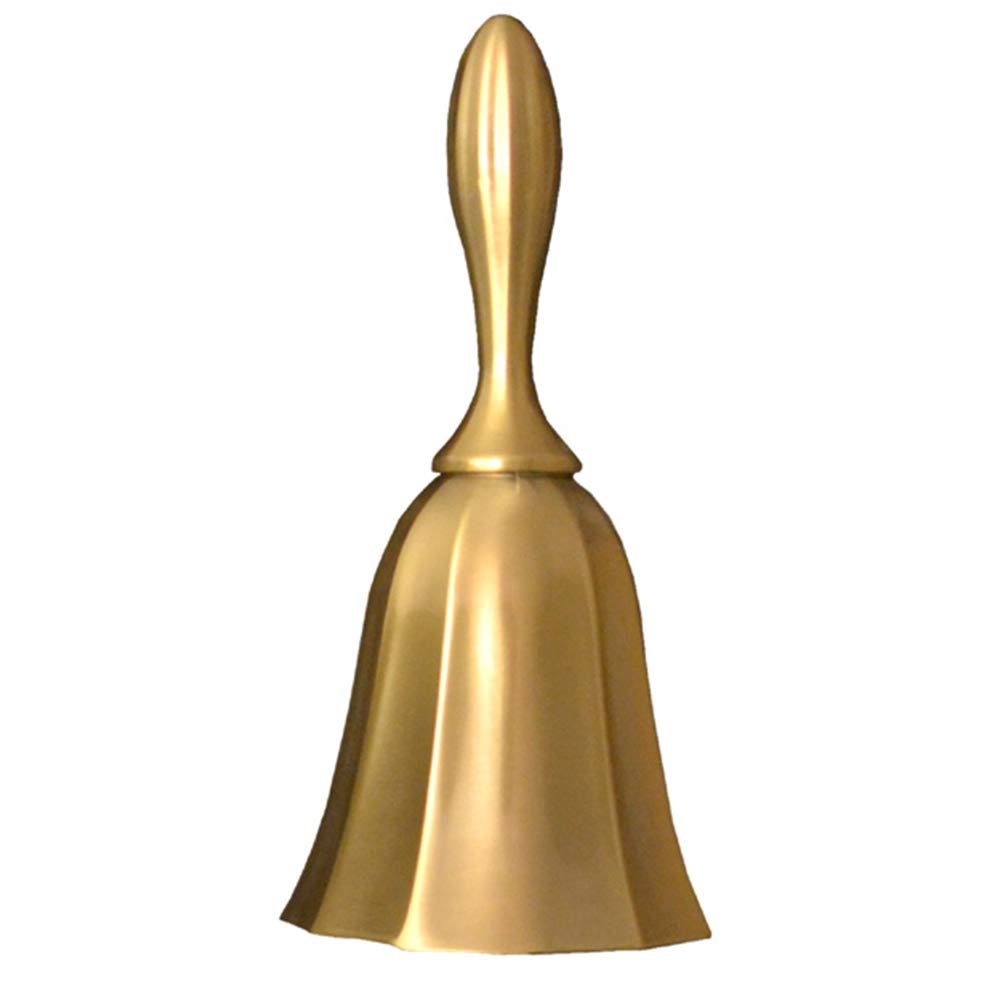 (None) Reception Dinner Hotel Classroom Bell Gold Silver for Adults hand bell for seniors Kid Counter Hall Table hand bell loud bells for adults (gold)