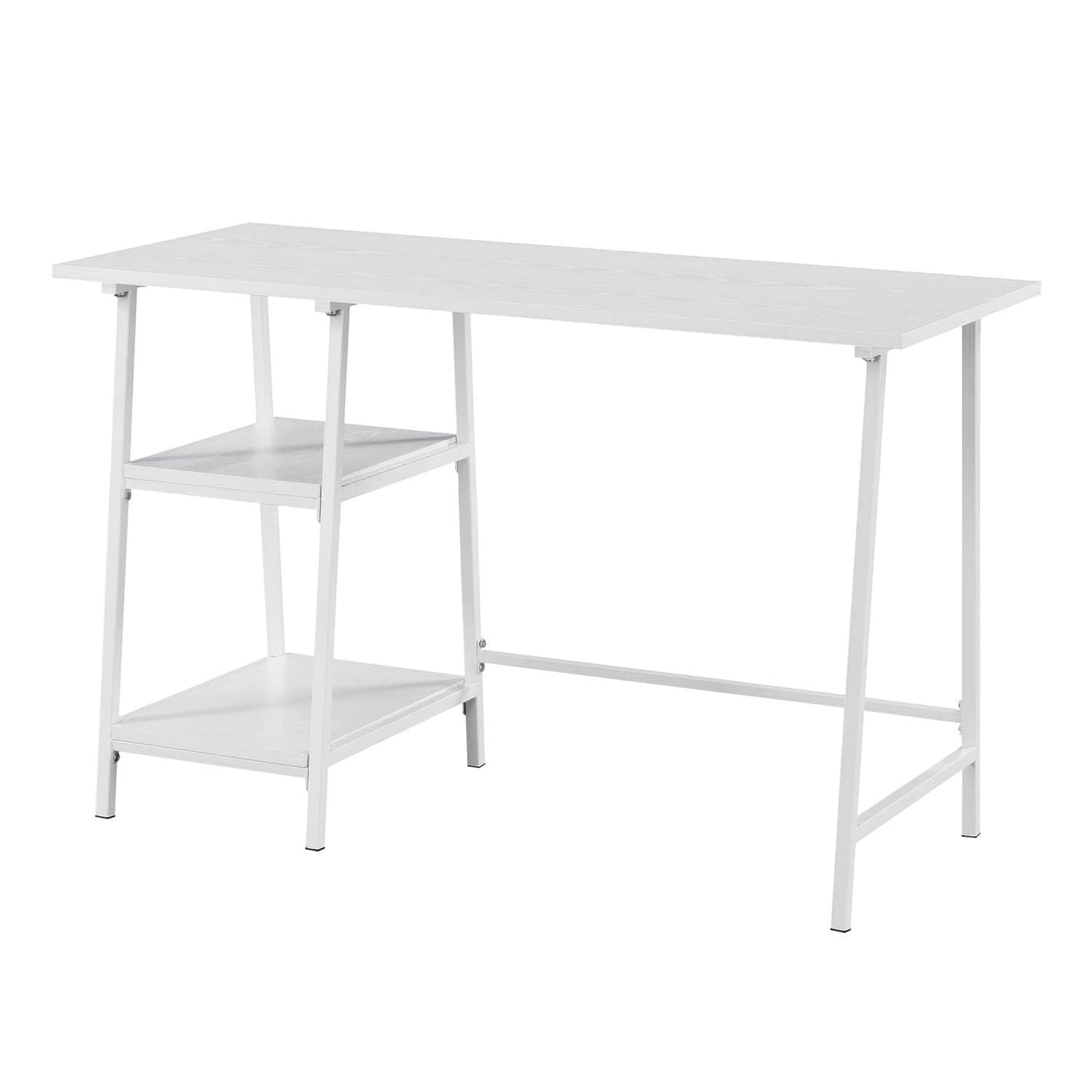 Convenience Concepts Designs2Go Trestle Wood Metal Desk, White/White