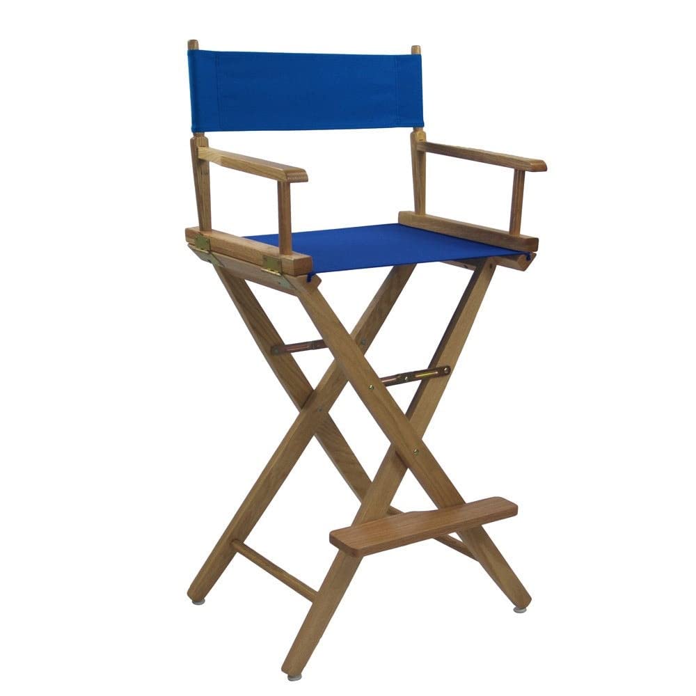 American Trails Extra-Wide Premium 30" Director's Chair Black Frame with Natural Canvas, Bar Height