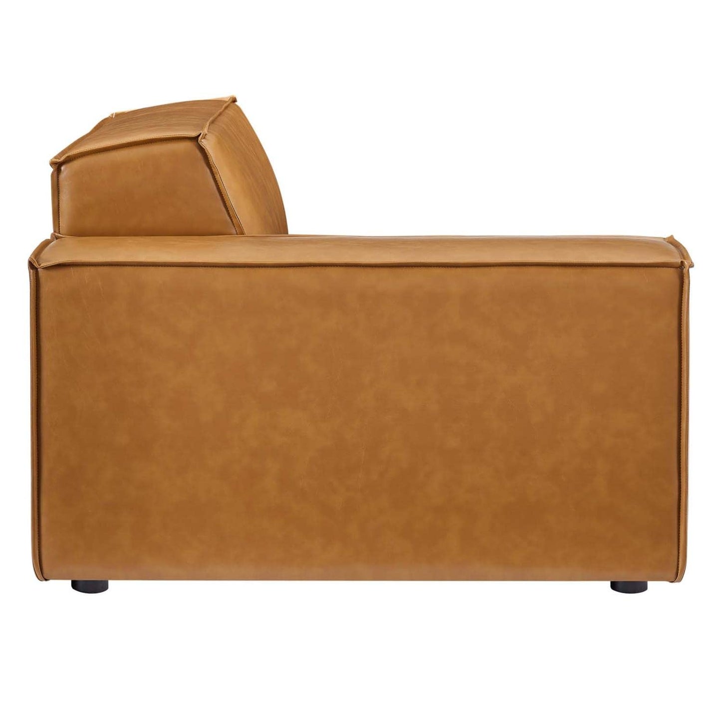 Modway Restore Vegan Leather Sectional Sofa Left-Arm Chair in Tan