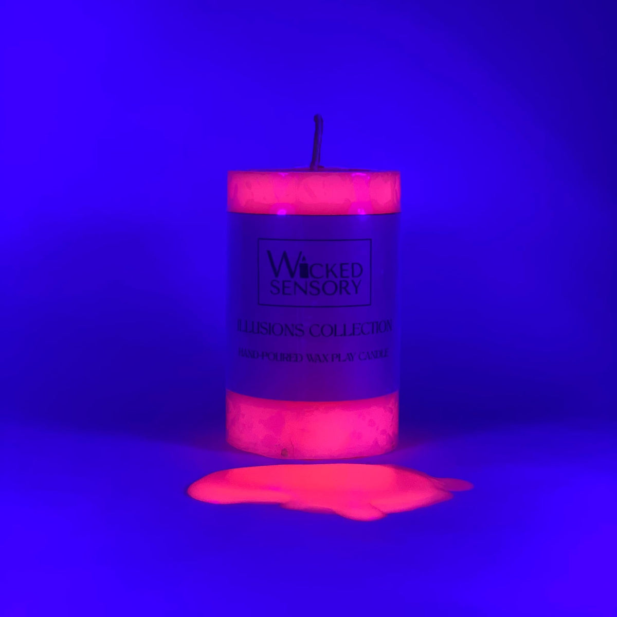 Premium UV Wax Play Candle - Unscented Body Safe Wax Blend for Sensory Play, Comfortable Heat Sensation - Perfect for Couples & Beginners (UV Orange)