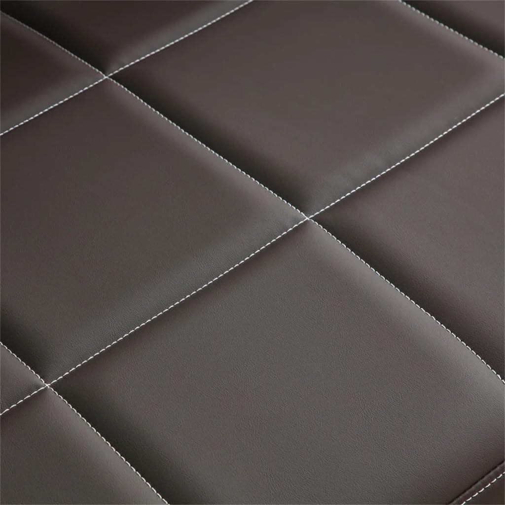 RXXCMD Brown 57.9" Width Upholstery Faux Bonded Leather Loveseat Sofa Office Apartment Studio Furniture with Golden Metal Arms