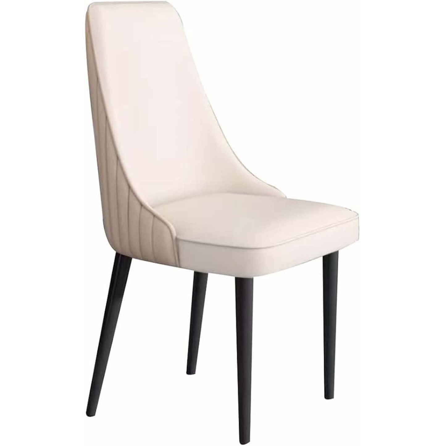 Mid Century Modern Dining Chairs Set of 4 Upholstered Leather Kitchen Chairs with Metal Legs for Living Room Farmhouse and Waiting Area