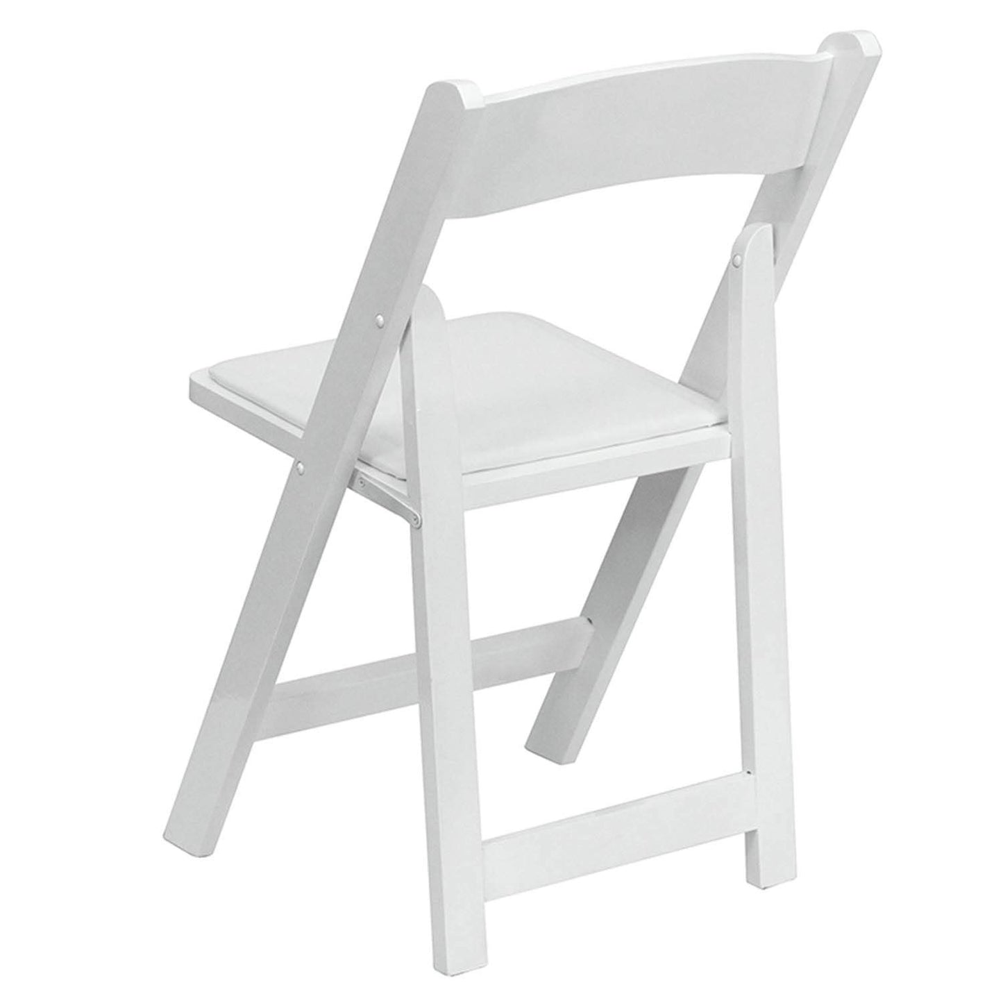 Flash Furniture Hercules Series Beechwood Folding Event Chairs with Padded Seats, Modern Wooden Folding Banquet Chairs, Set of 4, White