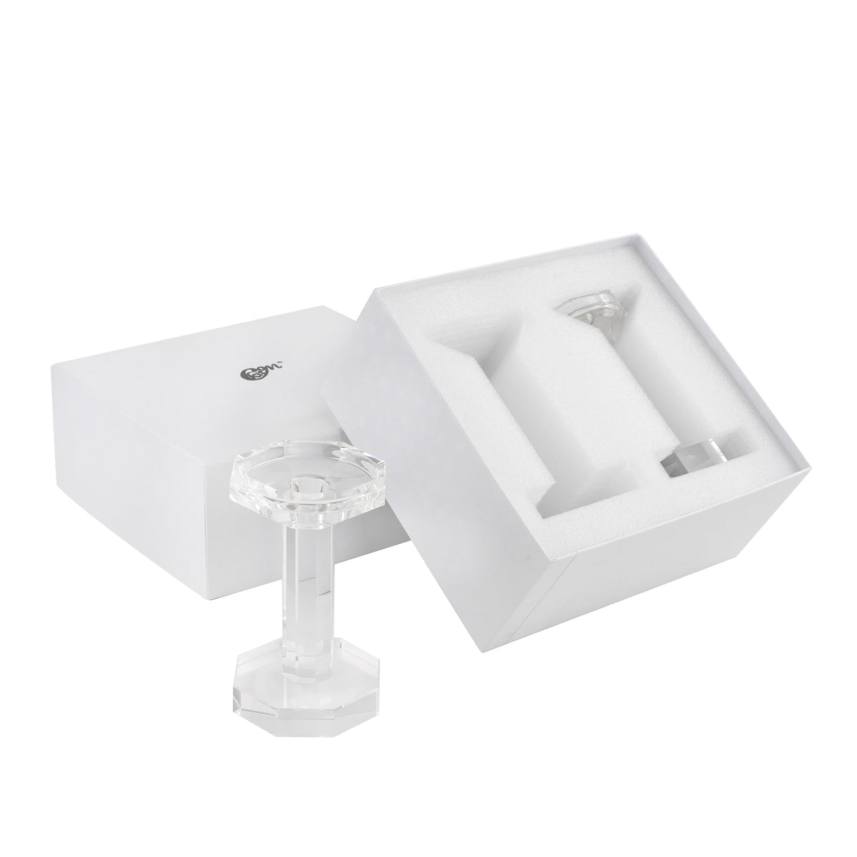 kitCom Crystal Candle Holders Set of 2, 6.1 Inch Tall Crystal Candlestick Holders for Taper, Long Candles - Home Decoration, Wedding, Housewarming and Graduation Gifts
