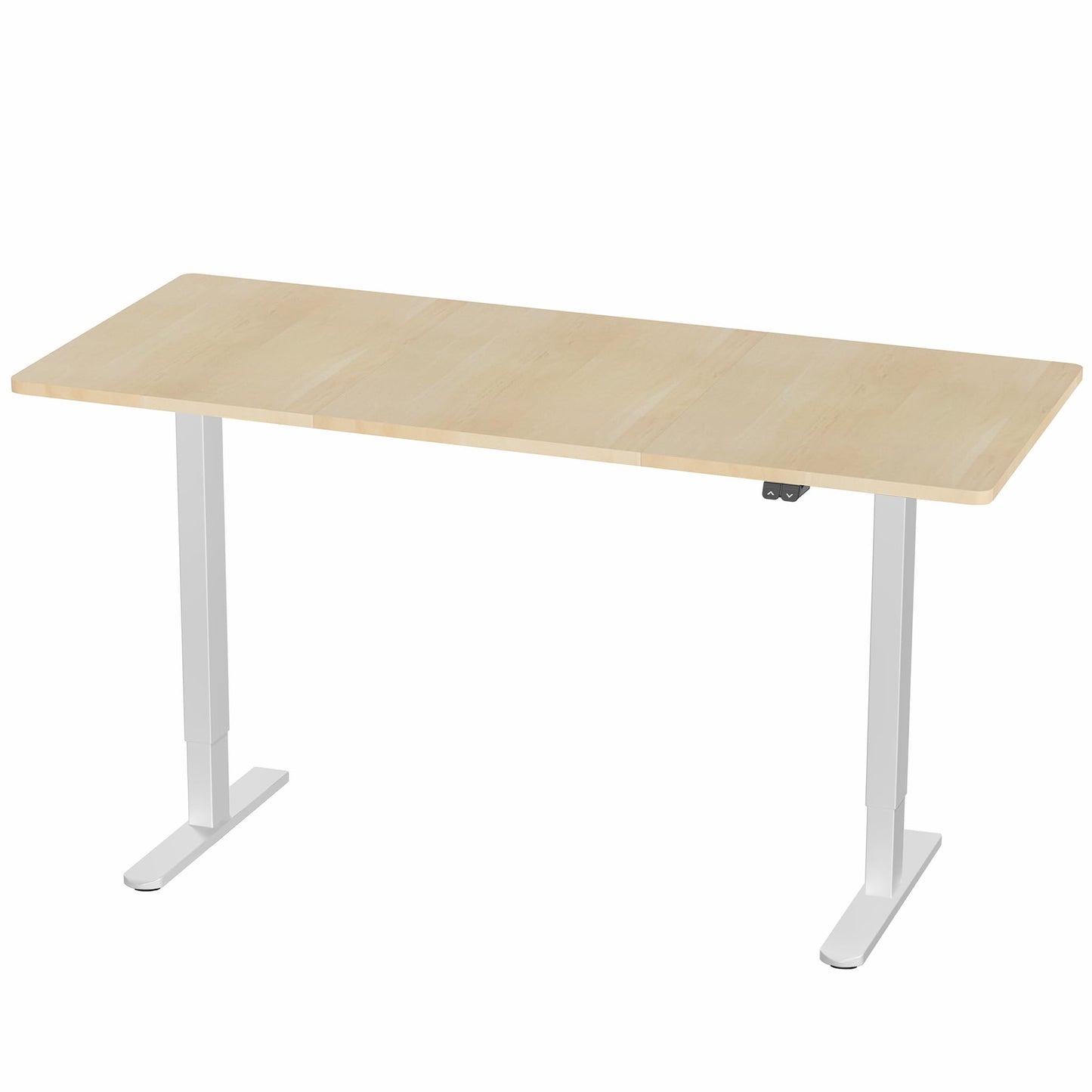 VIVO Electric 71 x 30 inch Stand Up Desk, Height Adjustable, Light Wood Top White Frame, Home and Office Furniture Sets, DESK-KIT-0W7C