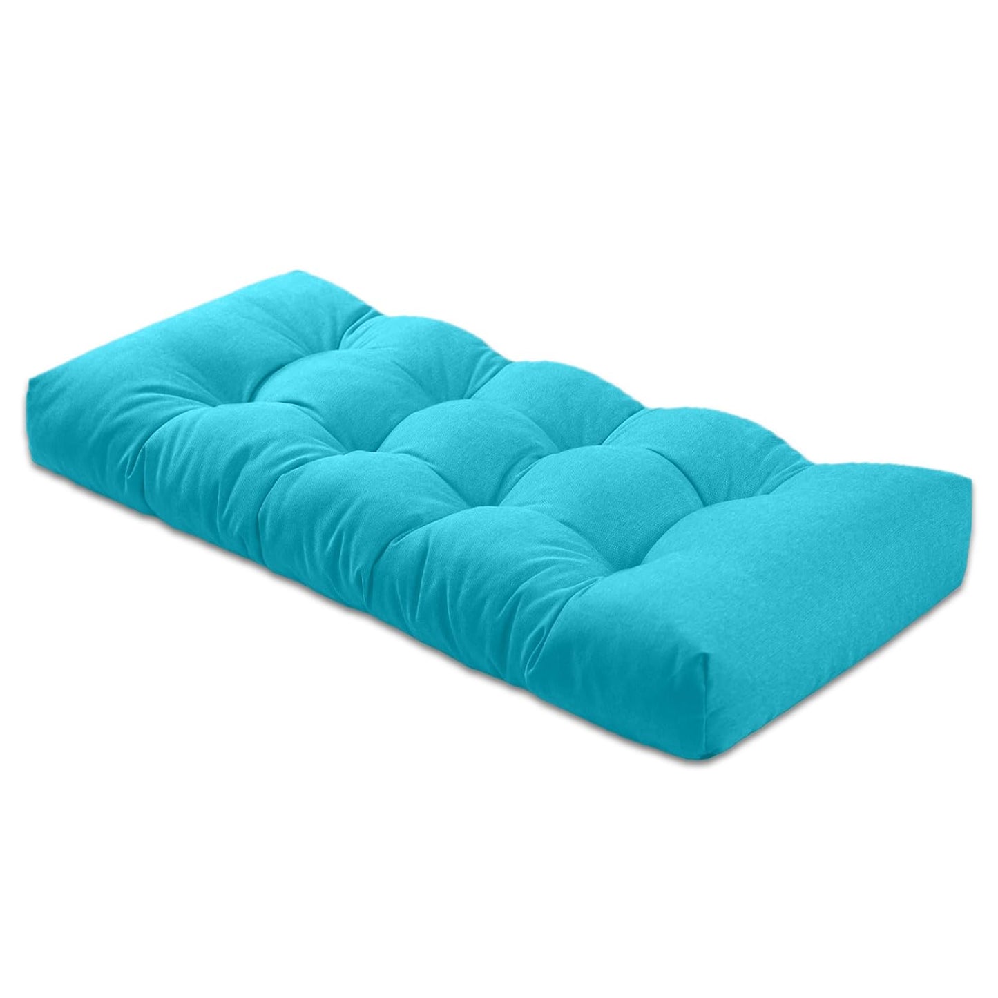 ThinMay Bench Cushion 47 inches,Indoor/Outdoor Non-Slip Tufted Cushions, Premium Waterproof Linen, Soft Piano Sofa Cushions, High-Density Memory Foam(Light Blue-47x19x4in)