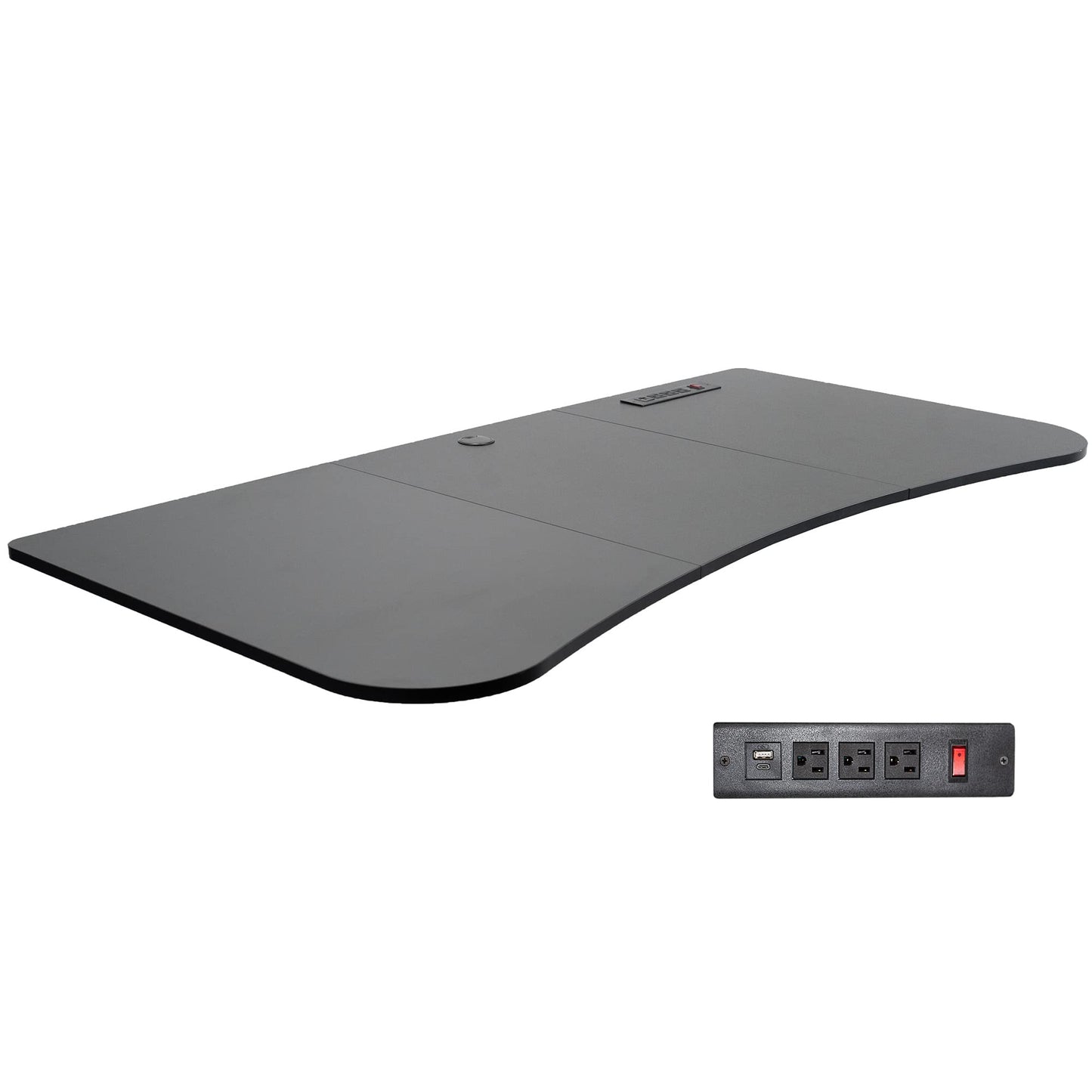 VIVO 63 x 32 inch Universal Table Top with Built-in Power Strip for Standard and Sit Stand Height Adjustable Home and Office Desk Frames, Desktop with USB Ports, Black, DESK-TOP1AC-B