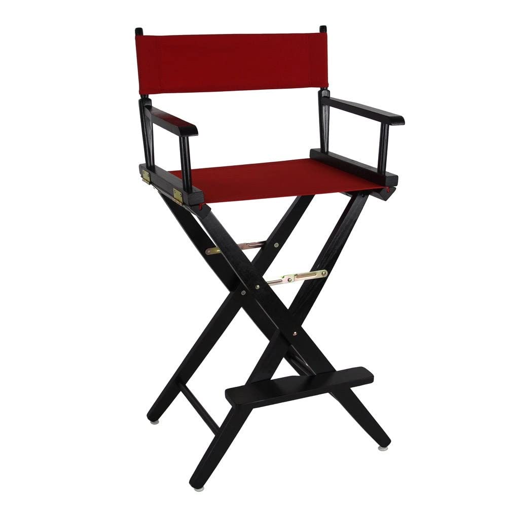 American Trails Extra-Wide Premium 30" Director's Chair Black Frame with Red Canvas, Bar Height