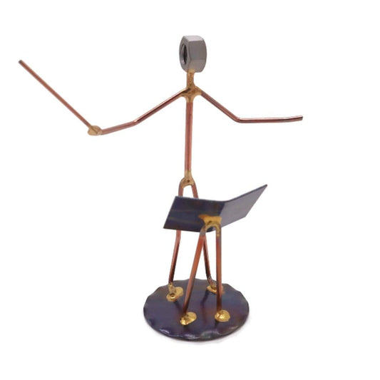 Musical Director Handmade Metal Figurine by Rock Creek Metal Craft - Hand Welded Metal Art & Recycled Metal Sculptures - Unique Desk Accessories, Medical Office Decor, & Musical Director Gifts