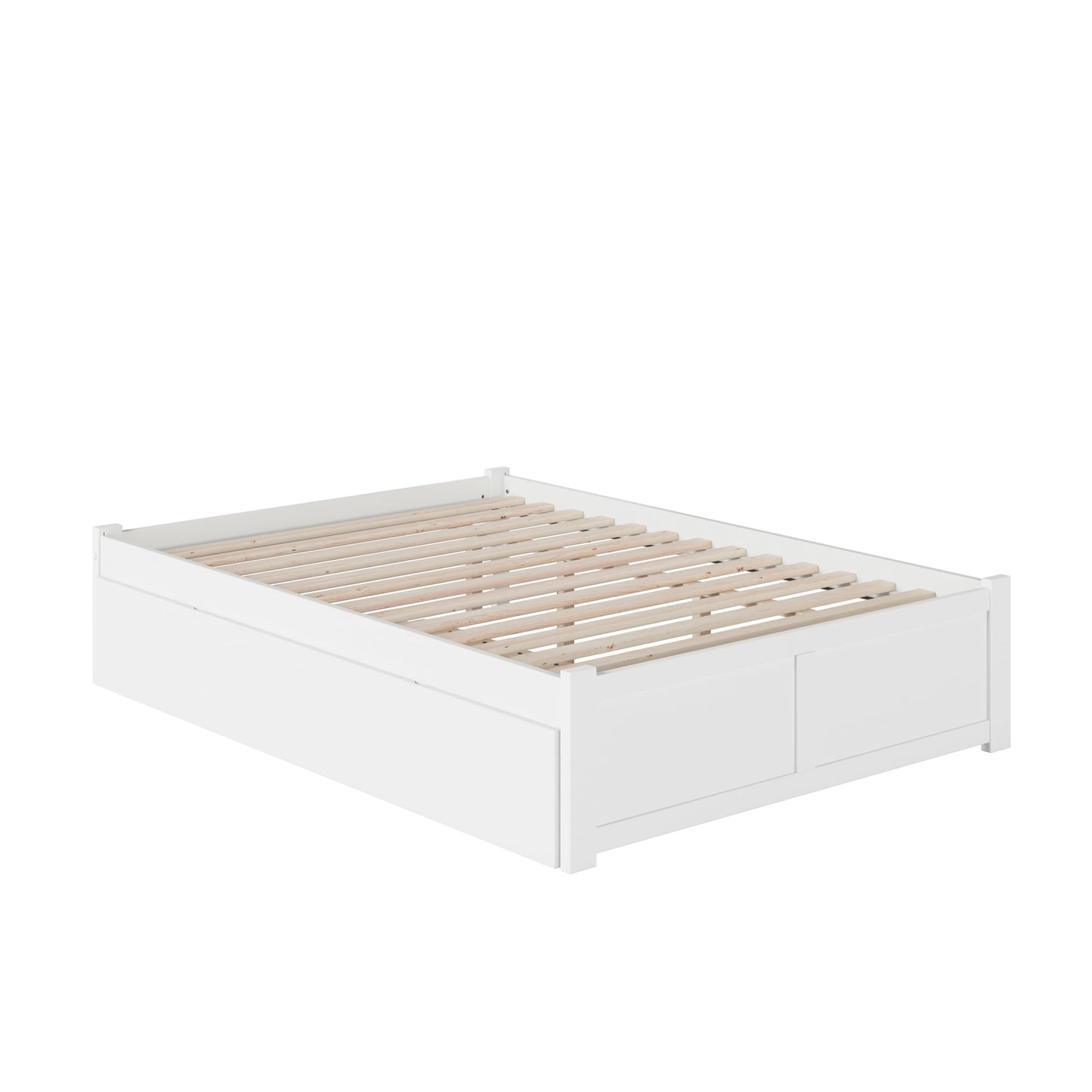 AFI, Concord King Platform Bed with Footboard & Twin XL Trundle, White