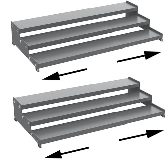 Expandable Carbon Steel Spice Rack Organizer for Pantry, Adjustable 3-Tier Ladder Shelf,Holds Up to 24 Cans,Kitchen Countertop Organizer, Rustproof Storage Rack for Spices, Cans, Sauces & Dry Goods