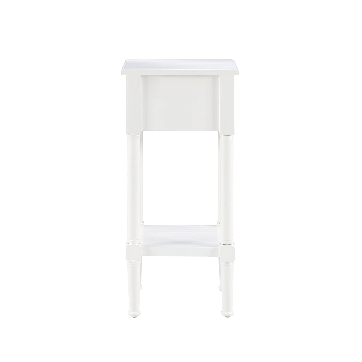 Linon Raleigh White Small Accent Table with Starfish Knobs