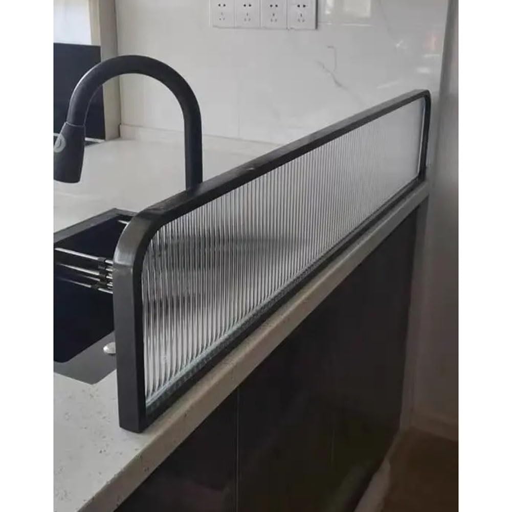 Freestanding Black Desk Partition - 1.5m x 30cm Mountable Panel for Office Restaurant Cashier & Reception - Protective Divider for Enhanced Privacy