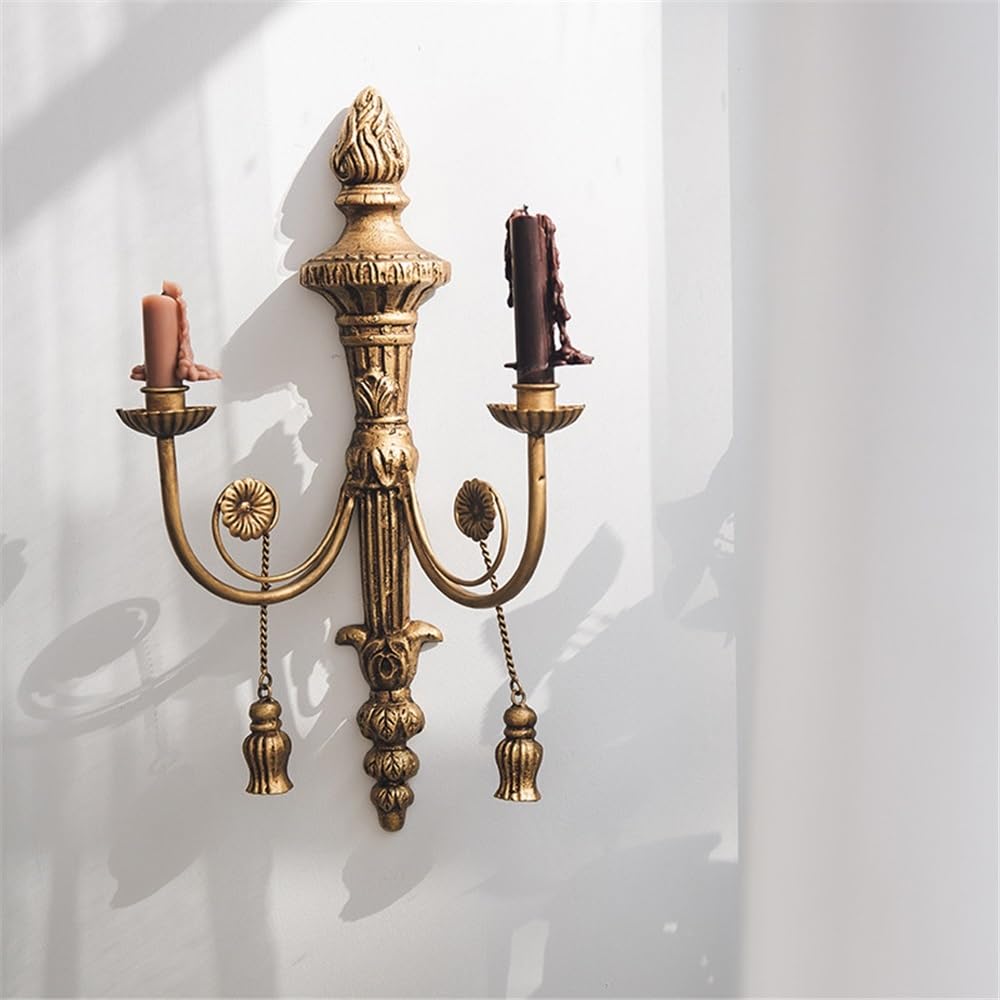 YUHUAWF Candle Holderss Retro Wall Decoration Candlestick Home Living Room Light Luxury Old Iron Candle Holder Decorative Candlestick