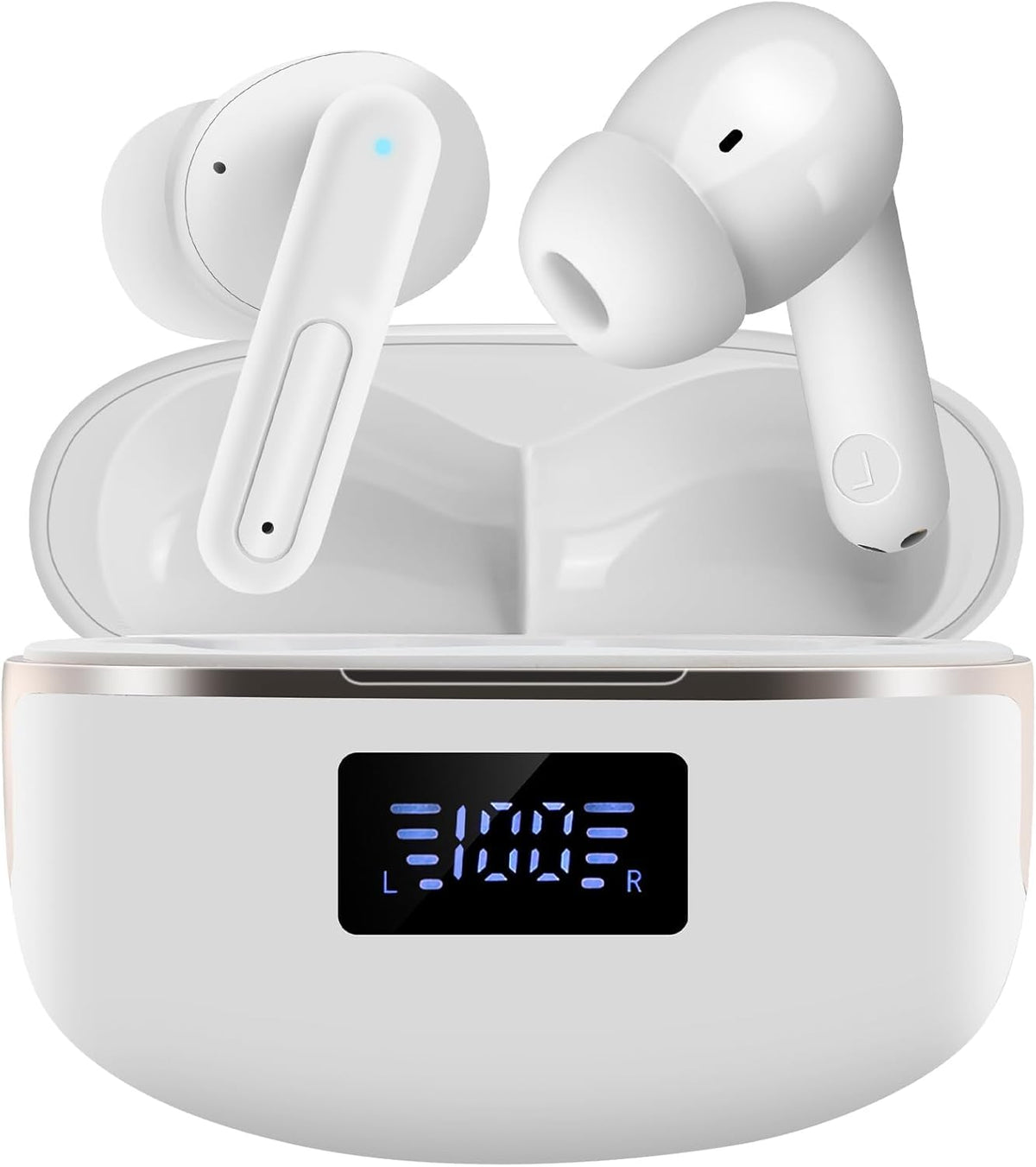 Real Time Ai Language Translator Earbuds, Seamless 144 Language Translation with App Support for iOS and Android, Bluetooth 5.3 Connectivity - Audio Translator (White)