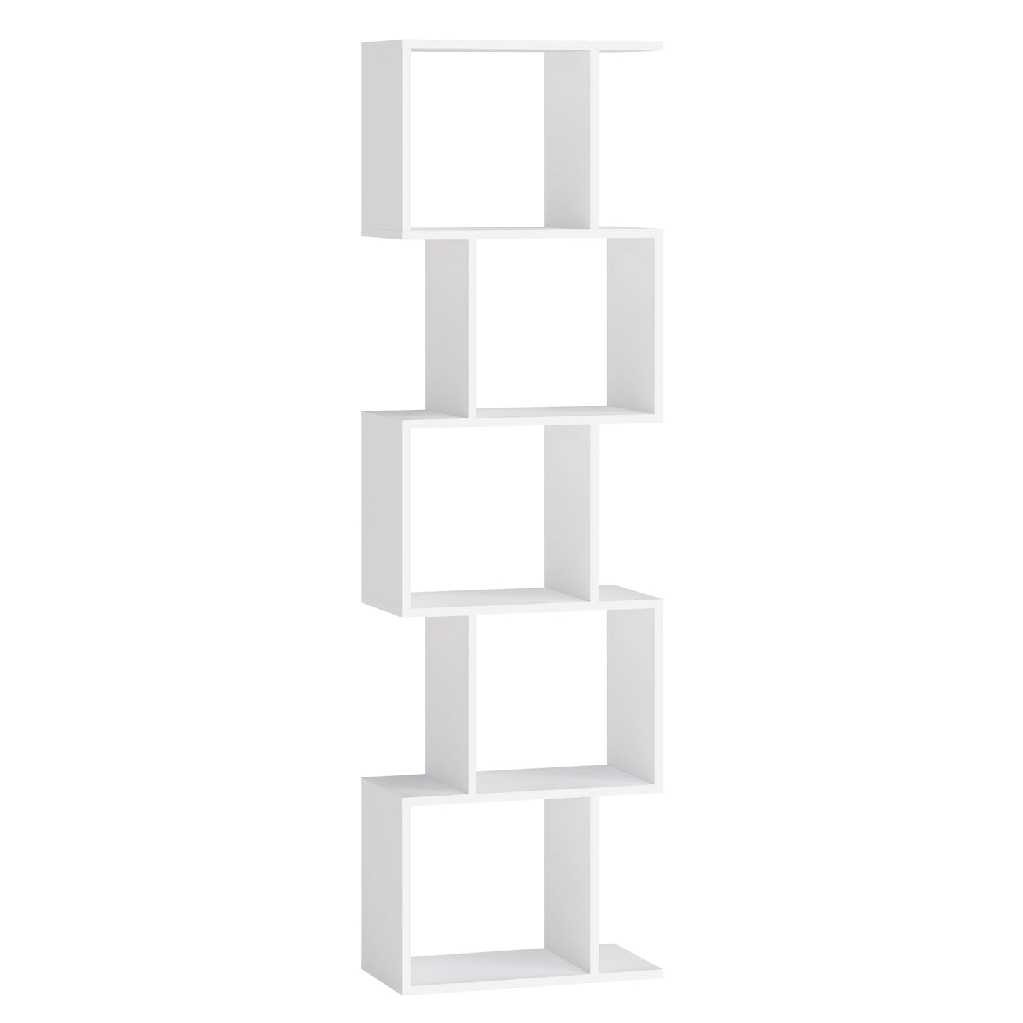 VASAGLE Bookshelf, 5-Tier Bookcase, 9.4 x 15.7 x 62.6 Inches, Storage Shelf with Open Compartments, Modern Style, for Living Room, Bedroom, Office, Matte White ULBC462W01