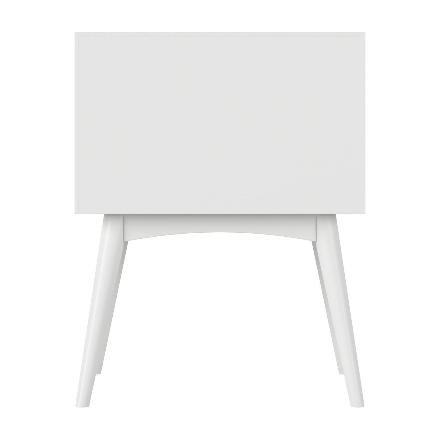 AFI, Pasadena Solid Wood Mid-Century Modern 2 Drawer Nightstand, White