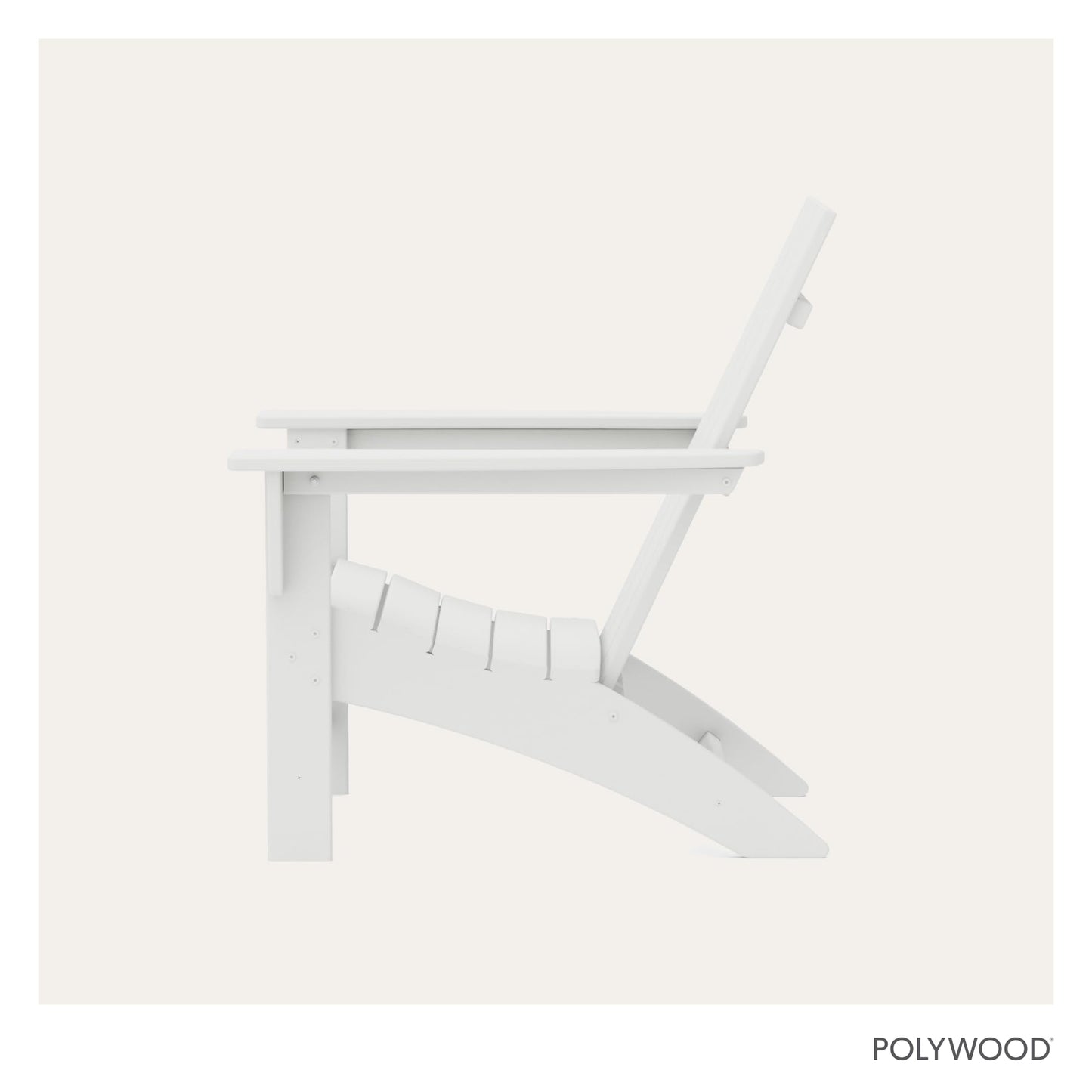 POLYWOOD Modern Adirondack Chair – All-Weather Outdoor Lawn Adirondack Chairs – HDPE, Fade-Resistant & Durable Outdoor Furniture – For Patio, Deck & Fire Pit Chairs – White