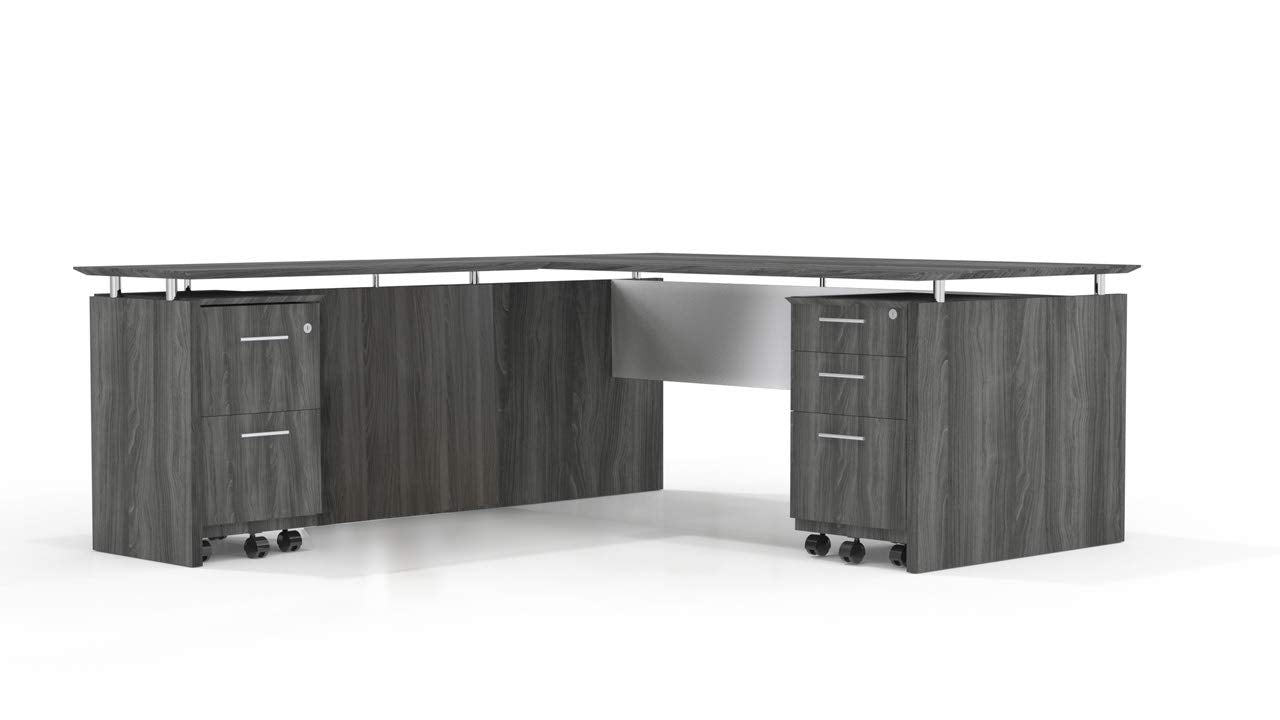 Safco Products Mayline MNRTLGS Medina 48.5" W Non-Handed Return for use with Desks, Sold Separately, Gray Steel Laminate