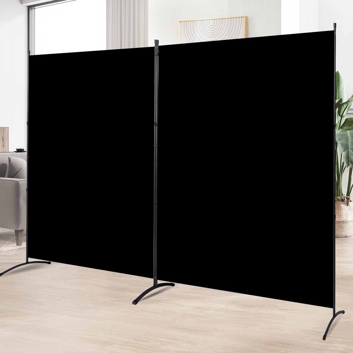 Room Divider 2 Panel Large Privacy Screens, 142''x72''H Upgraded Room Divider Wall for Room Partitions, Tall 6FT Partition Room Dividers Screen Panel for Bedroom Office School, Portable Partition Wall