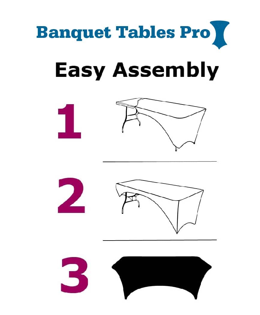 Banquet Tables Pro Black 10 Pack Case Spandex Cover for 18 x 72 Rectangular 18 x 6ft Narrow Training Tables Open Back