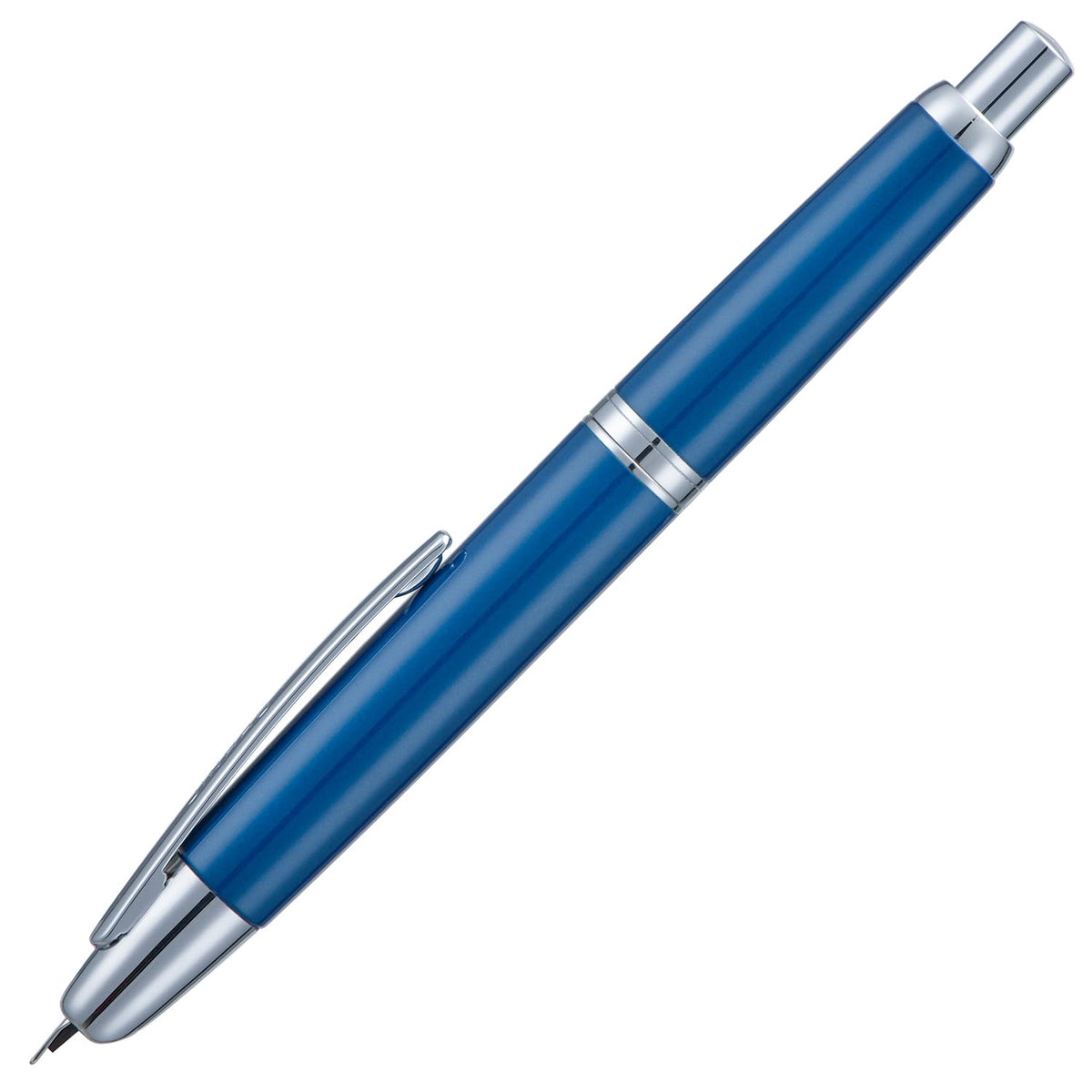 Jinhao 10 Press Fountain Pen with Box, Pearl Blue Retractable Extra Fine Nib with Ink Converter Set (Silver Clip)