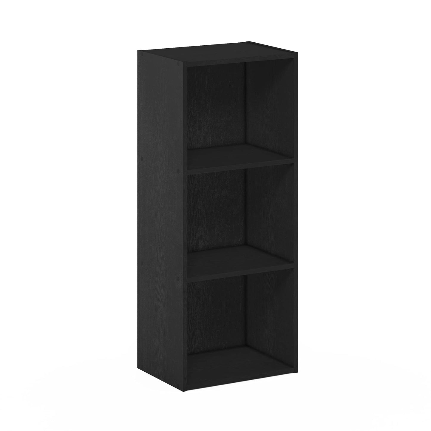 Furinno LUDER Book Shelf, 3-Cube Bookcase, Bookshelf, Open Storage Shelf, 9.3 x 12 x 31.5 Inches, for Home Office, Living Room, Darkwood