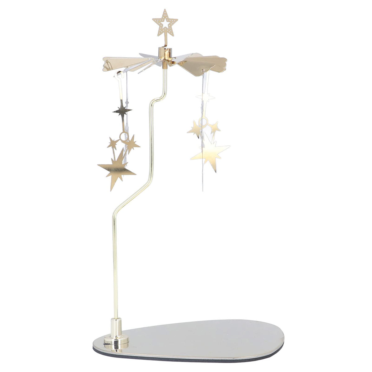 Candle Holder Round Triangle, Metal Wind Candlestick Carousel Candle Tea Light Holder for Home Decoration for Mom Women Wife (Gold Star (No Candle Cup))